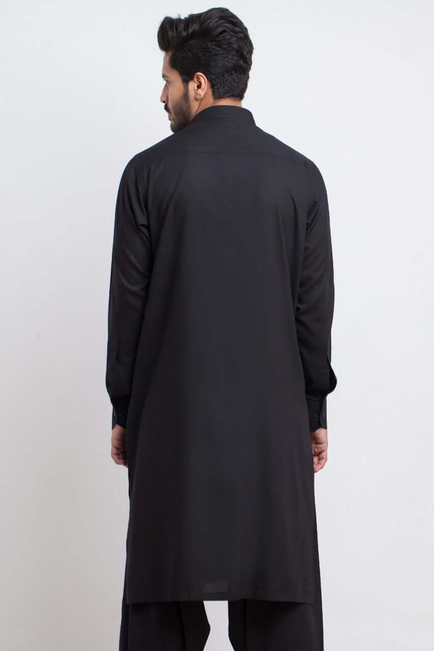 Premium Black Shalwar Kameez for Men - Traditional Pakistani Outfit for Weddings, Eid & Special Occasions