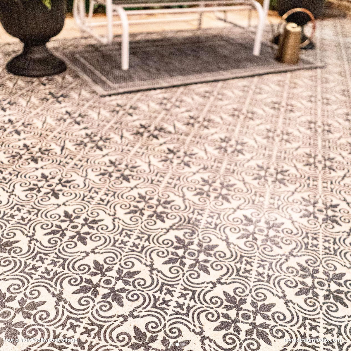 Augusta Tile Stencil - Reusable DIY Tile Painting Template for Home Decor, Bathroom & Kitchen Backsplash - Perfect for Ceramic, Porcelain & Mosaic Tile Projects