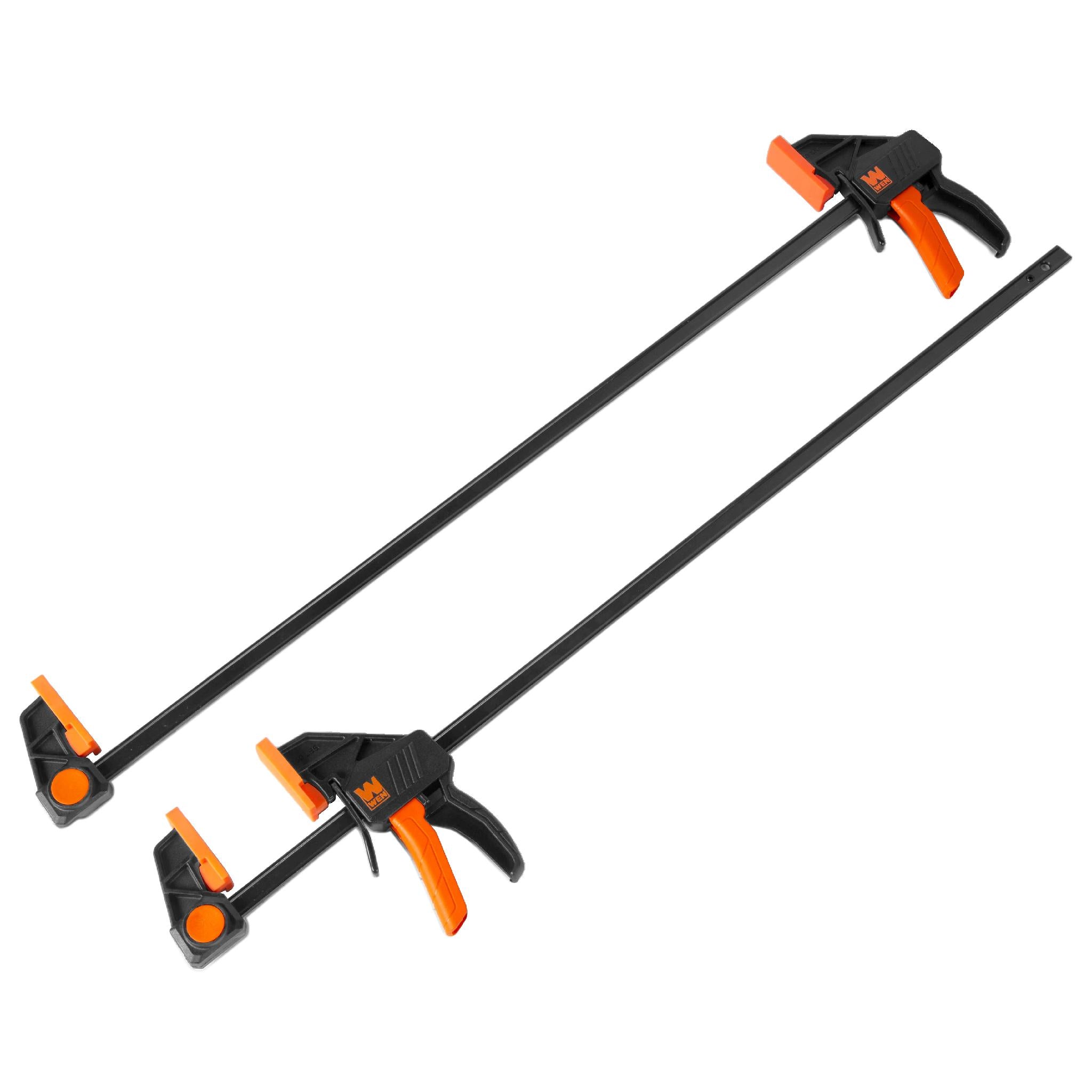 WEN CLR242 24-Inch Heavy Duty Steel Bar Clamps & Spreaders - 2-Pack with 2.3-Inch Throat | Perfect for Woodworking, DIY Projects, and Furniture Repair