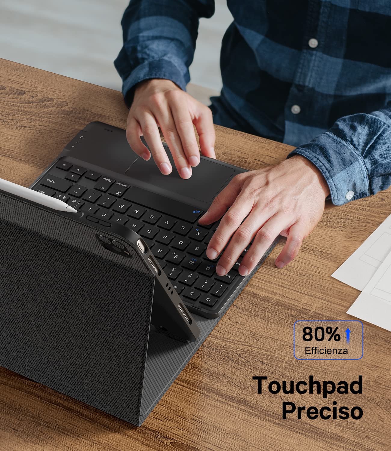 Earto Bluetooth Keyboard for iPad Air 11 (M2 2024/M3 2025) & iPad Pro 11 (4th/3rd/2nd/1st Gen) with Touchpad - Detachable Keyboard for iPad Air 5/Air 4 10.9