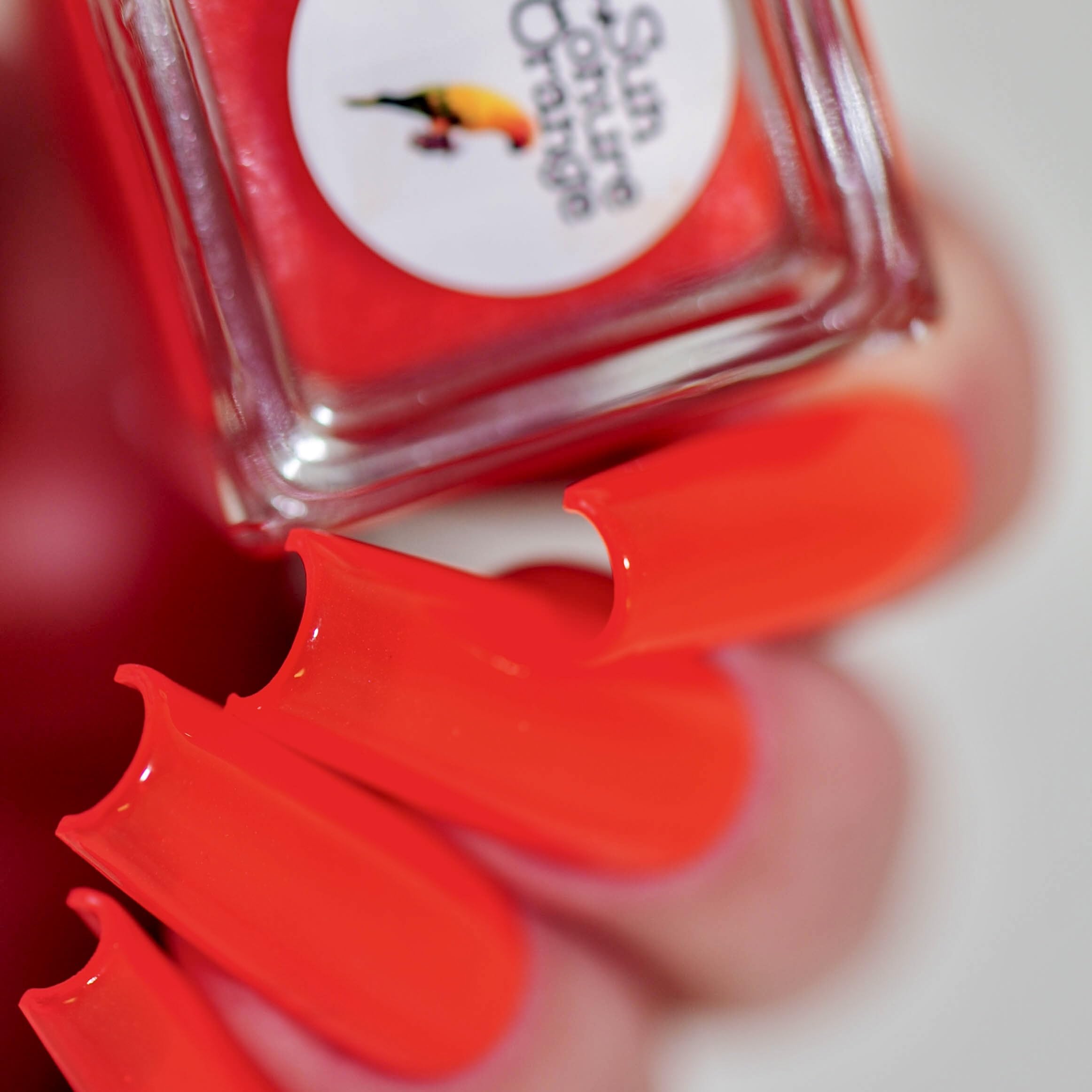 Sun Conure Orange Red Neon Nail Polish - Long Lasting & Vibrant Colors for Manicures, Pedicures & Nail Art | Perfect for Parties, Salons & DIY Nail Designs