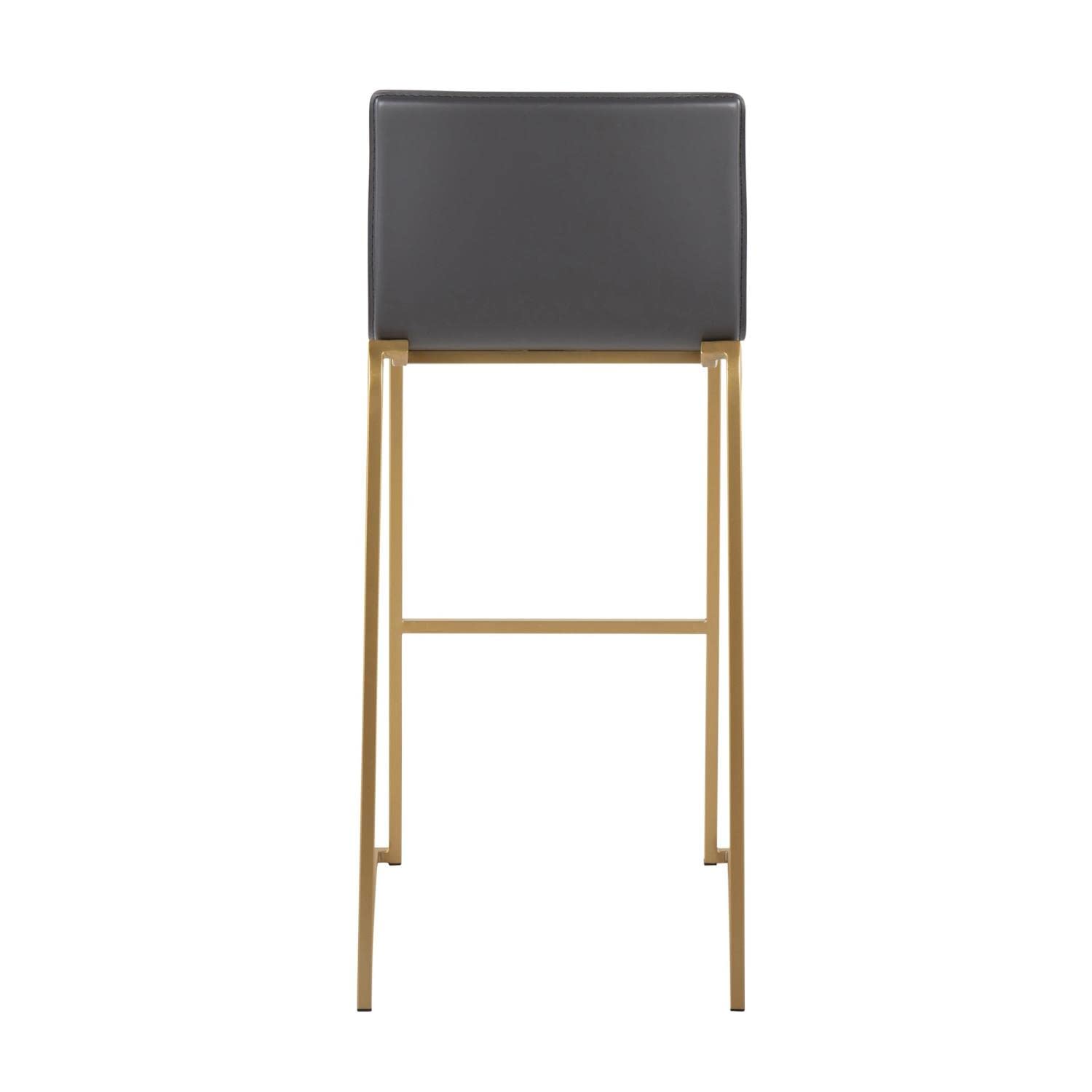 LumiSource Mara Bar Stool Set of 2 - Modern Counter Height Bar Chairs with Metal Frame & PU Cushion for Kitchen Island, Breakfast Nook & Home Bar Decor