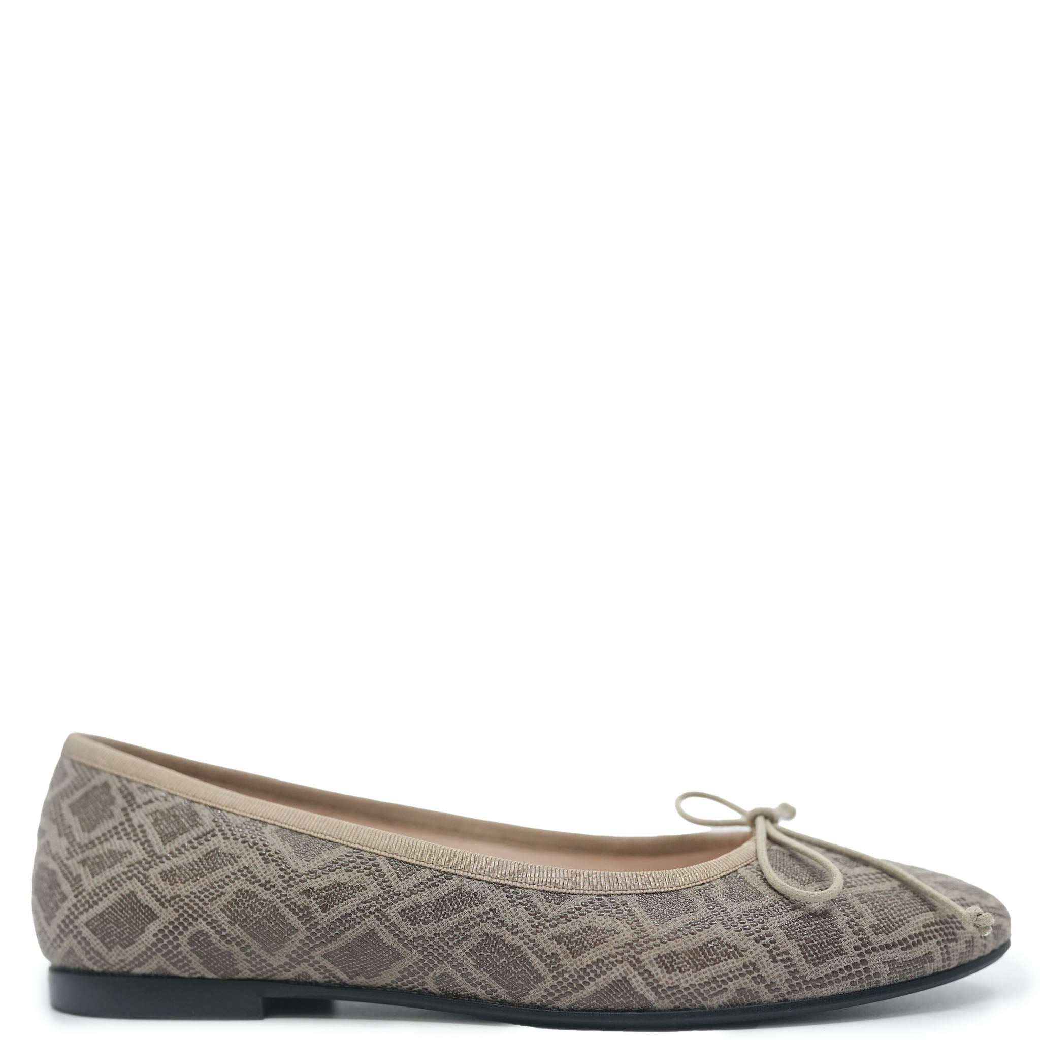 Beberlis Women's Taupe Snake Print Ballet Flats - Comfortable Slip-On Shoes for Work, Casual & Travel