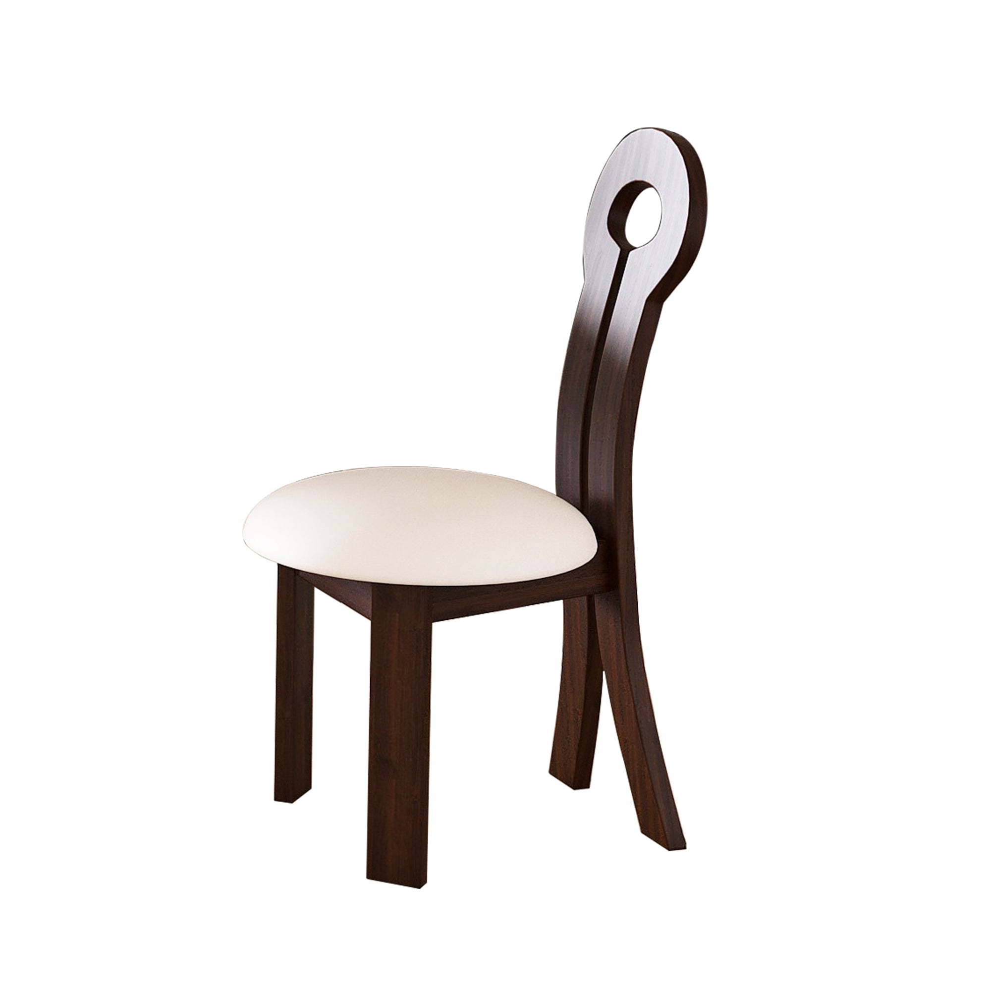 2 Pack Modern Dining Chairs - PU Leather Upholstered Solid Wood Frame with White Round Cushions, Mid-Century Kitchen & Dining Room Chairs in Deep Walnut Brown - Perfect for Small Spaces, Breakfast Nooks & Apartment Dining Sets