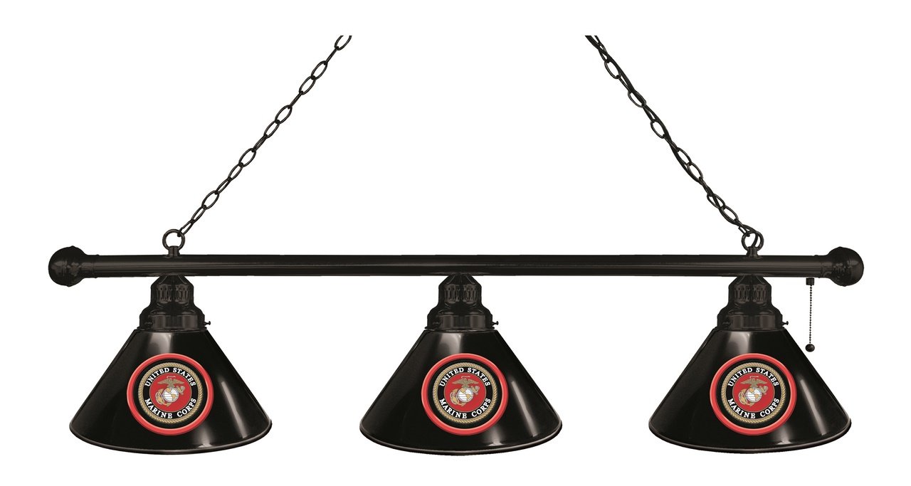 Holland Bar Stool Co. U.S. Marines Themed 3-Shade Billiard Light - Perfect for Game Rooms, Bars, and Man Caves