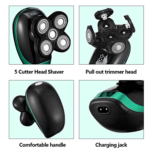 5-in-1 Rechargeable Electric Razor for Men - Wet/Dry Waterproof Beard Trimmer with Fast Charging | Perfect for Travel, Gym & Daily Shaving at Home
