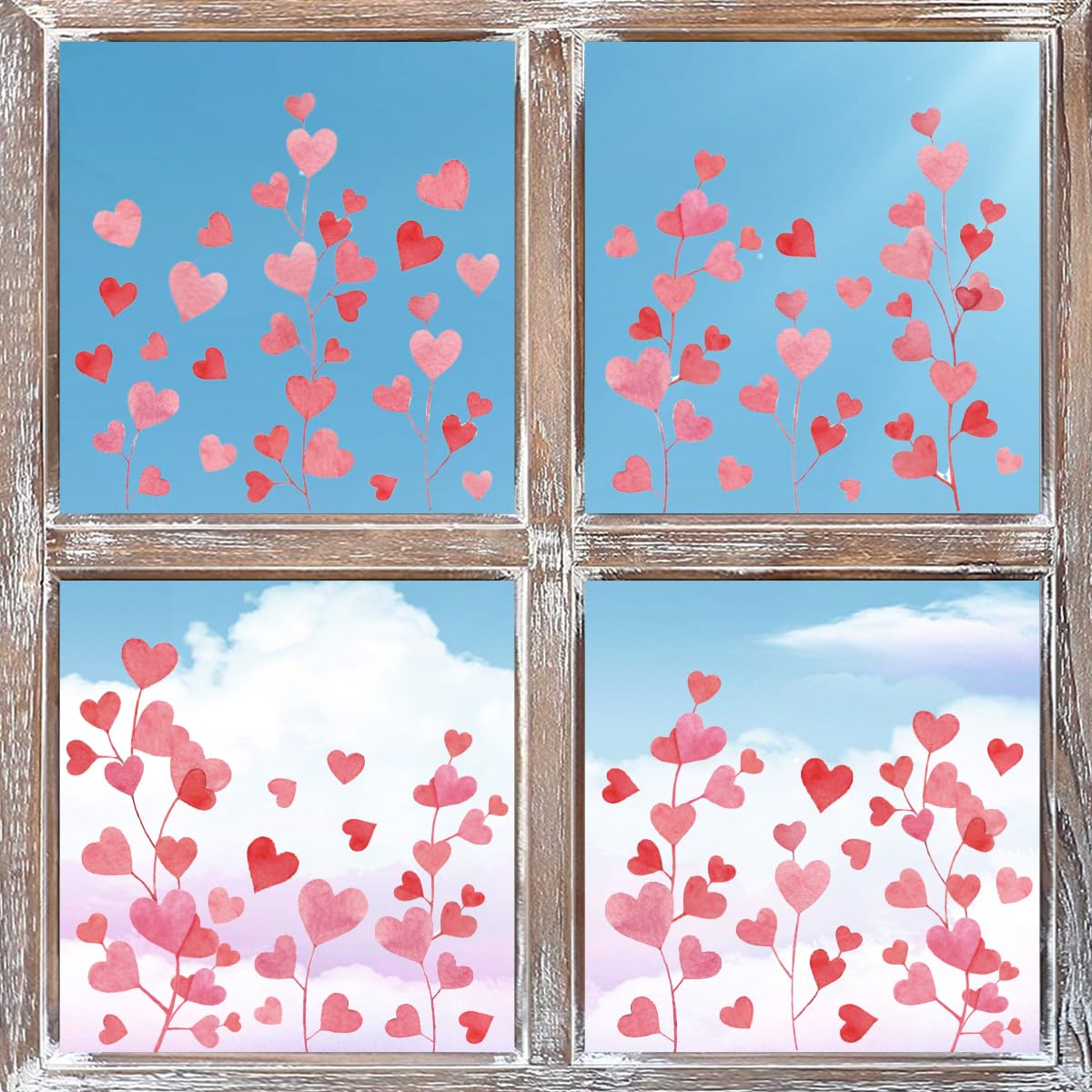 40 PCS Valentine's Day Window Cling Stickers - Pink Tiny Love Hearts Decor for Home, Party & Shop Window Display - Perfect for Valentine's Decorations, Romantic Gifts & Glass Decoration