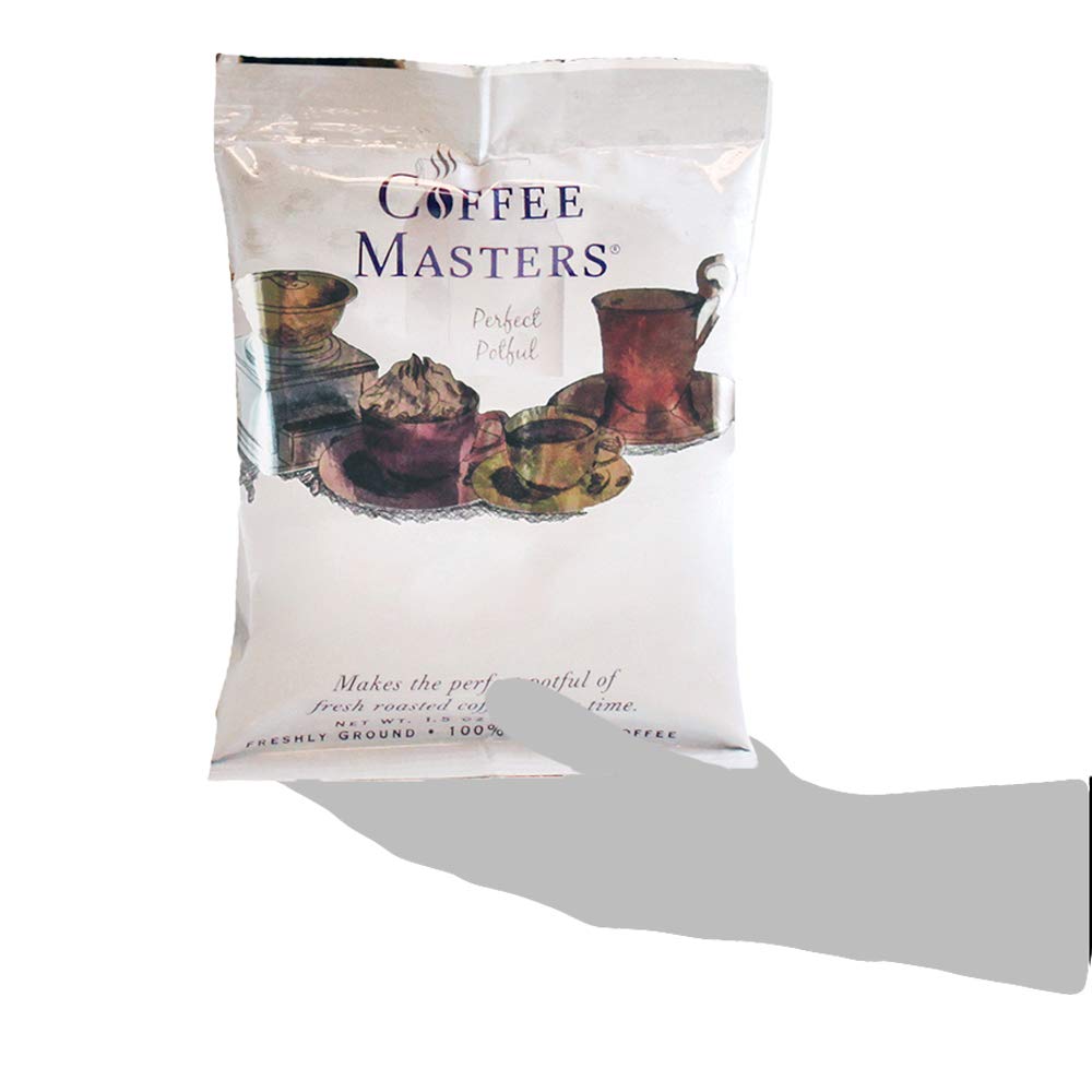 Butter Pecan Flavored Ground Coffee - Coffee Masters Perfect Potful, 12 Pack (1.5-Ounce Packets) | Rich & Smooth Blend for Home Brewing, Office Use & Gifts