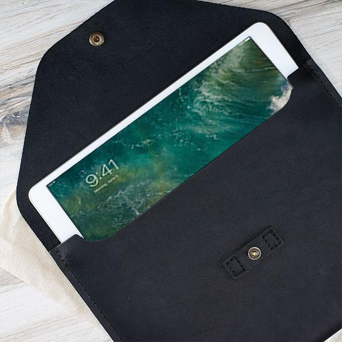 Genuine Leather iPad Portfolio Case - Slim & Protective Cover for iPad Pro/Air/Mini - Perfect for Business, Travel & School Use