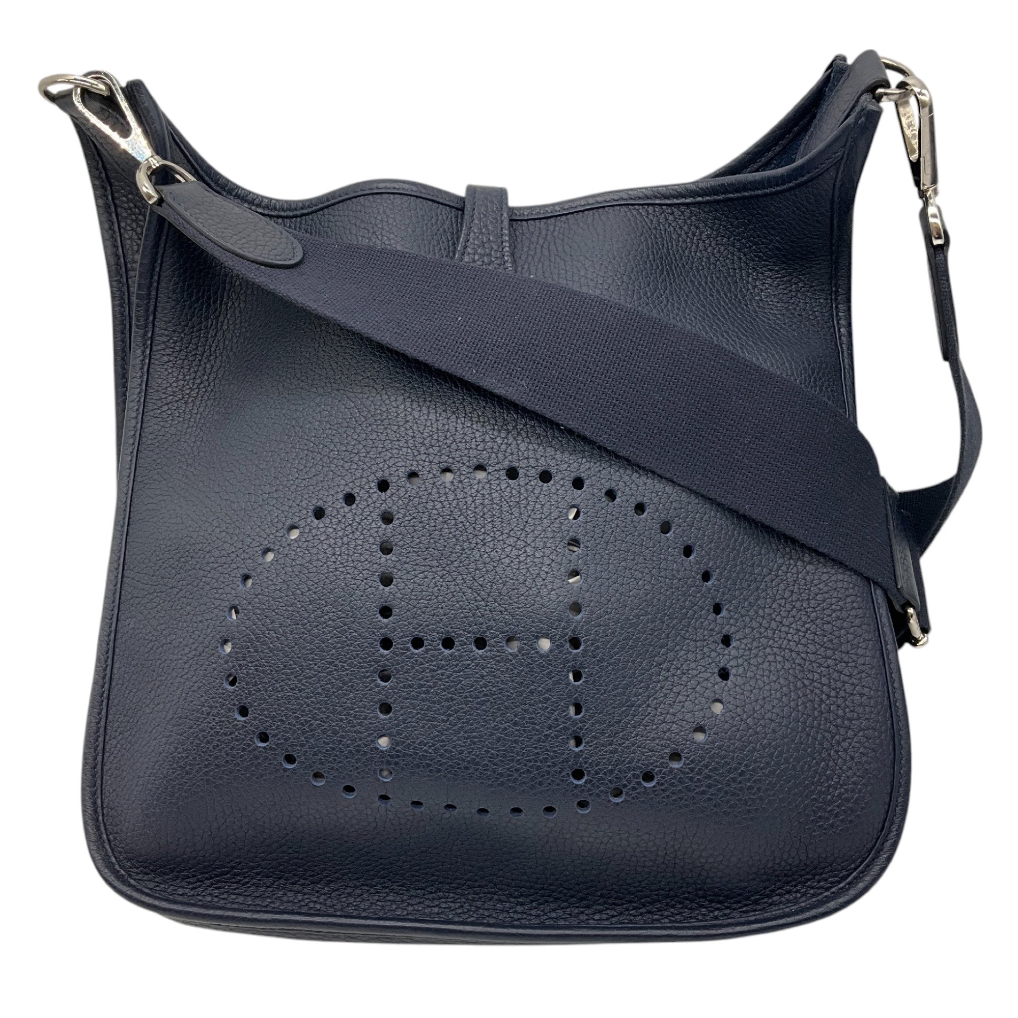 Hermes Evelyne PM 29cm Crossbody Bag in Bleu Nuit Taurillon Clemence Leather - Luxury Shoulder Purse for Women, Perfect for Work, Travel & Everyday Use