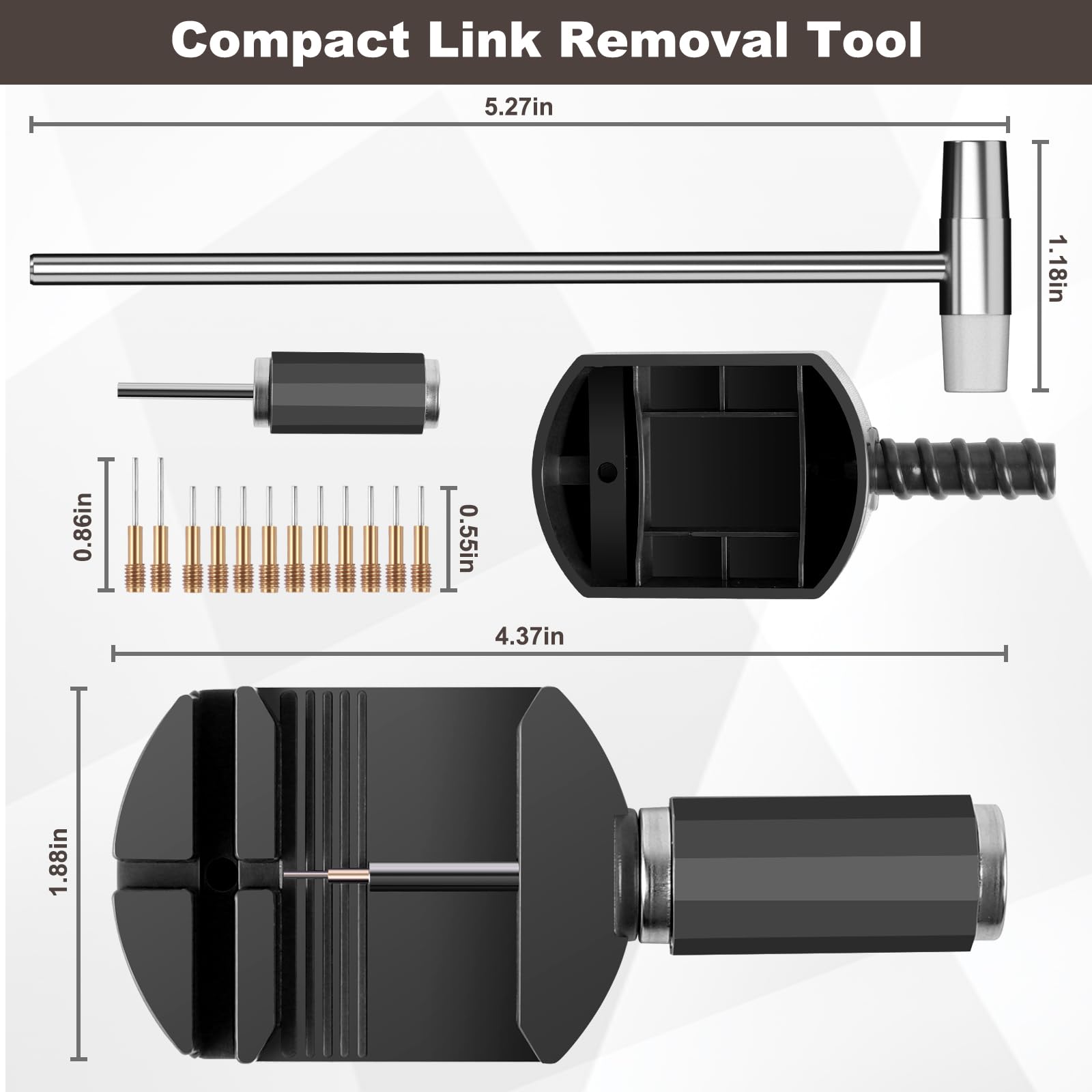 **Professional Watch Link Removal & Adjustment Tool Kit - Watch Band Sizing, Pin Strap Removal, Bracelet Resizing with Pin Punch & Hammer - Perfect for DIY Watch Repair & Maintenance**    *(Ideal for Watch Enthusiasts, Jewelers & DIY Repair at Home or Workshop)*