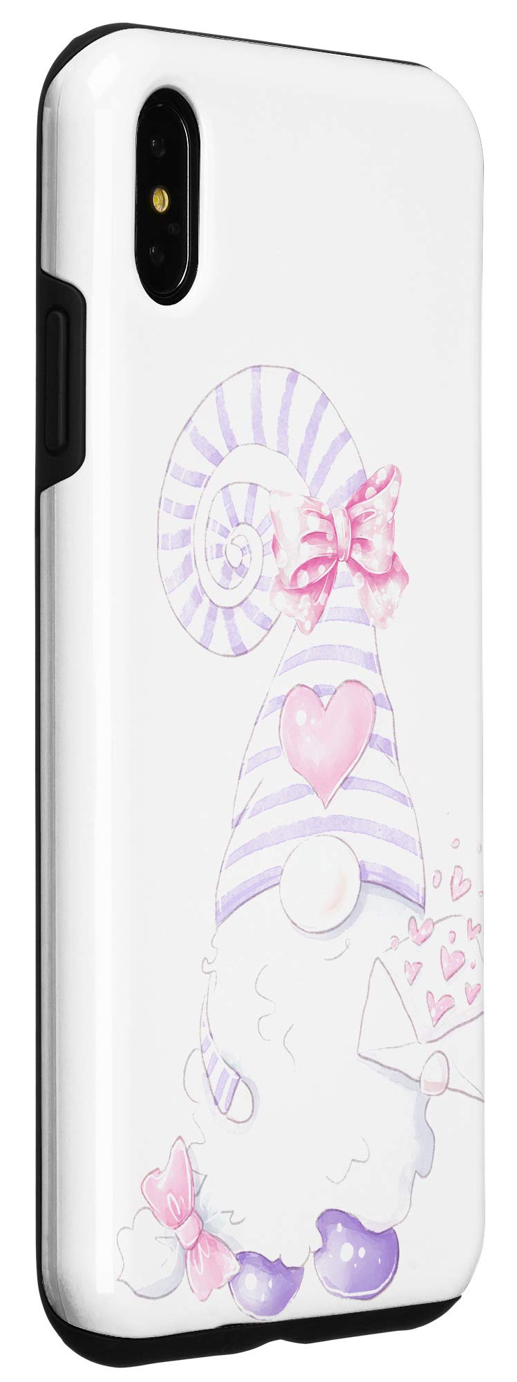 iPhone XS Max Cute Gnome Case with Pink Ribbons & Hearts - Perfect for Valentine's Day Gifts & Everyday Protection