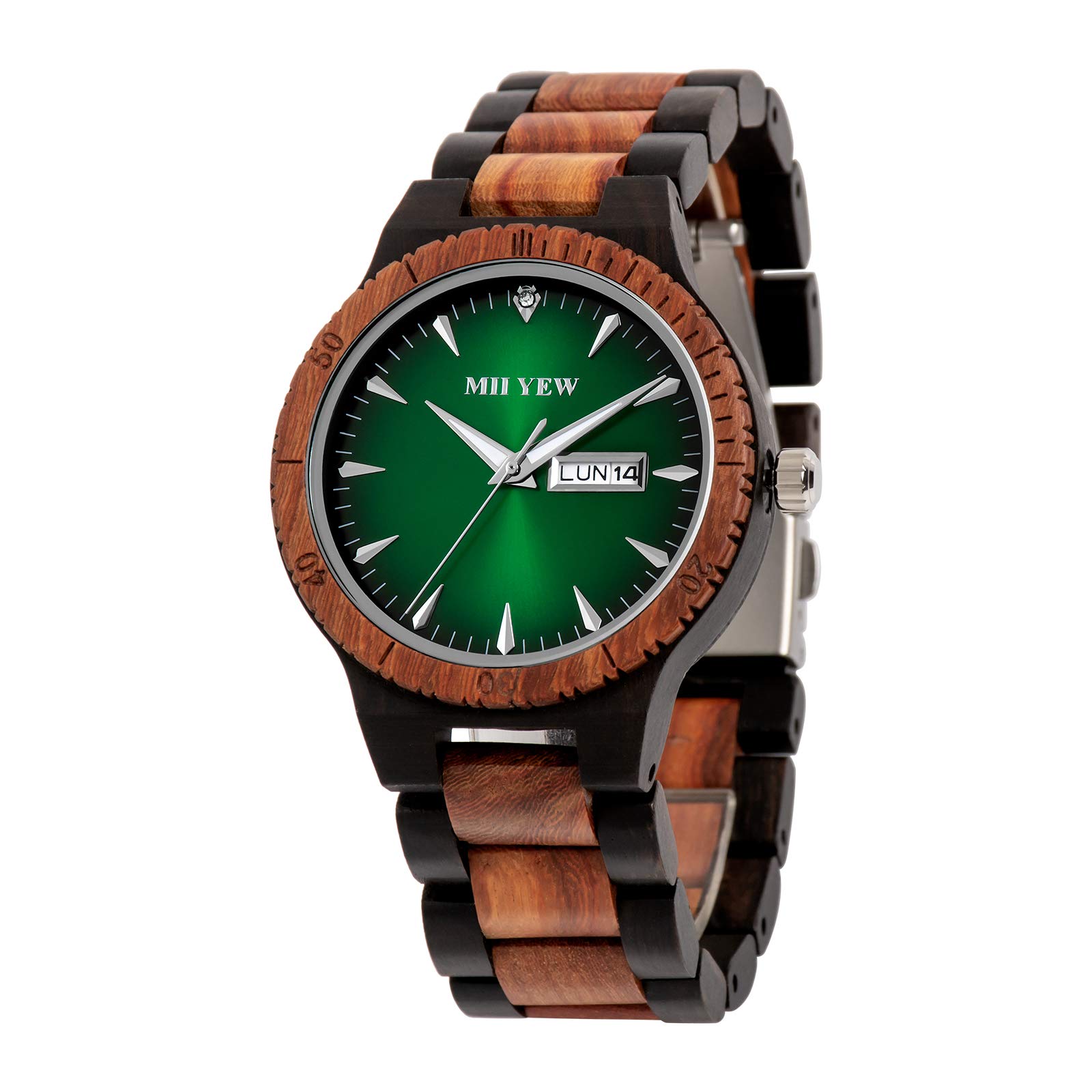 Handmade Lightweight Wooden Analog Quartz Watch for Men with Date Display - Perfect for Casual Wear, Outdoor Adventures & Unique Gifts