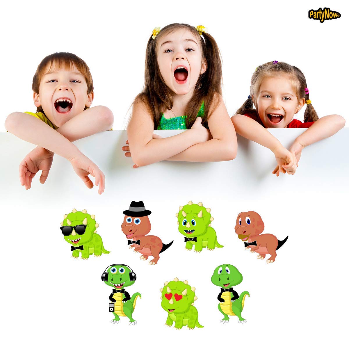 Dinosaur Stickers for Kids - 24-Pack DIY Waterproof Sticker Sheets with Changeable Faces | Fun Wild Dinosaur Party Favors & Classroom Activities | Perfect for Scrapbooking, School Projects & Birthday Party Decorations