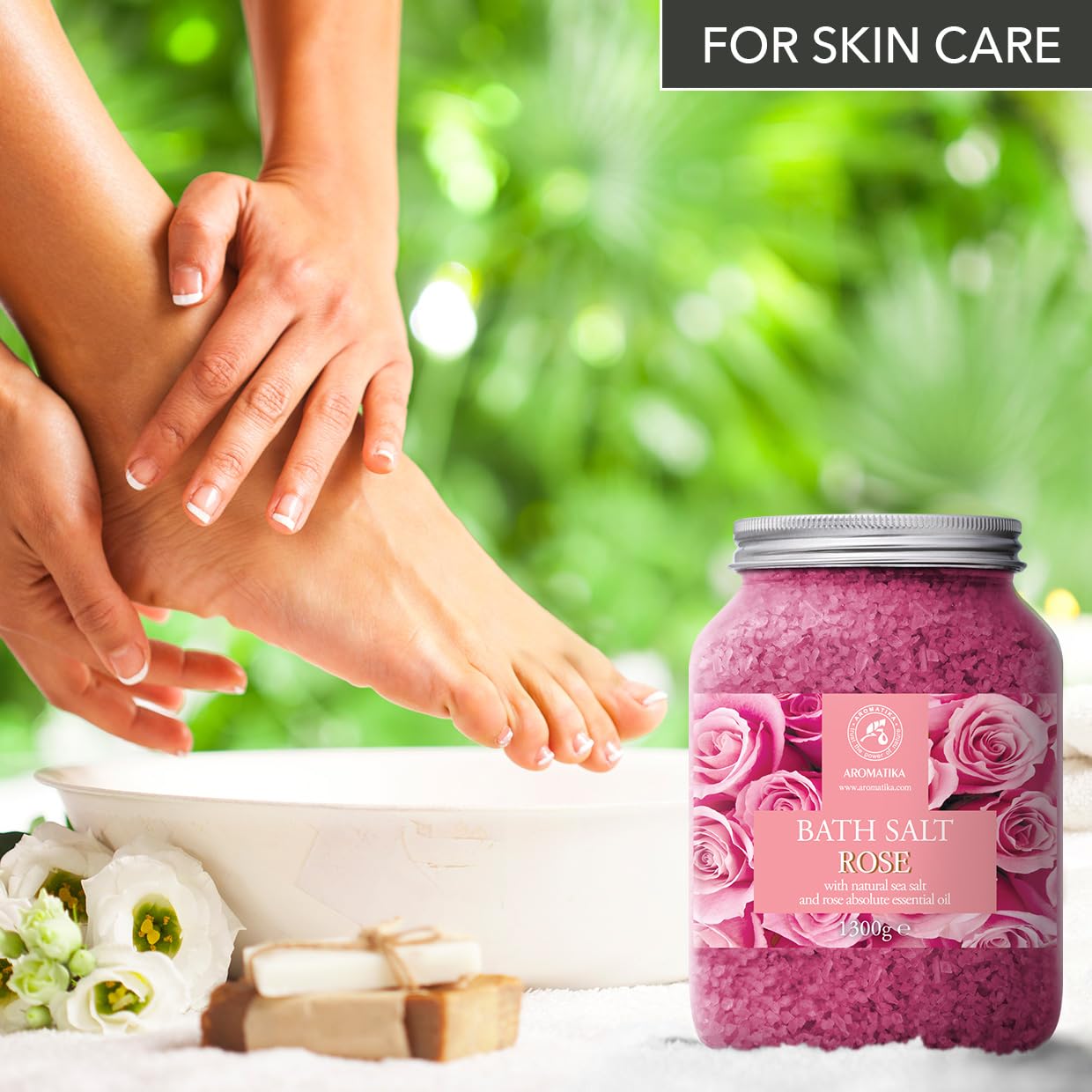 Natural Rose Bath Salts Set (2x46oz) with Rosewood Oil & Rose Extract | Relaxing Aromatherapy Spa Treatment for Body Care, Beauty & Wellness | Perfect for Stress Relief, Bubble Baths & Home Spa Days