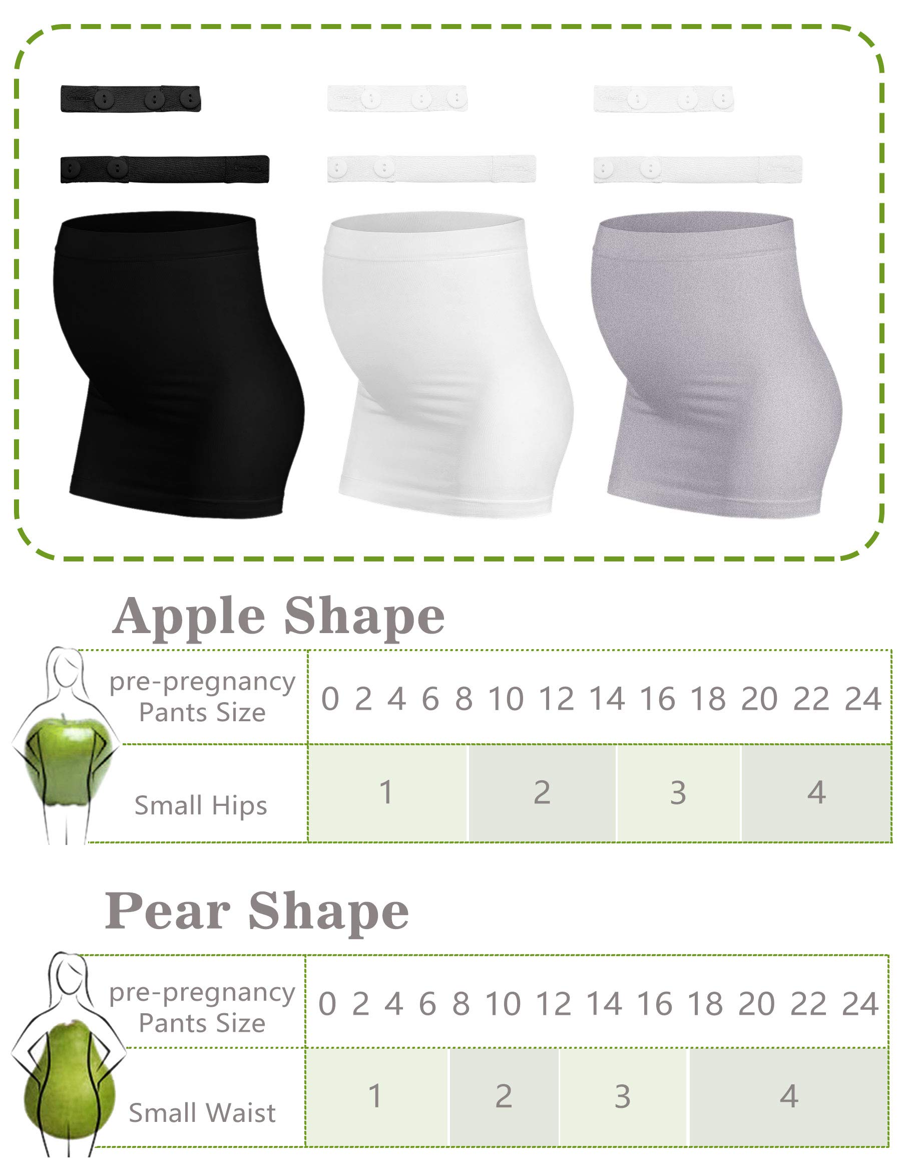 Maternity Belly Band for Pregnant Women - Adjustable Pregnancy Support Belt for Pants & Jeans - Postpartum Belly Wrap for Comfort & Back Pain Relief - Perfect for Work, Exercise & Daily Wear