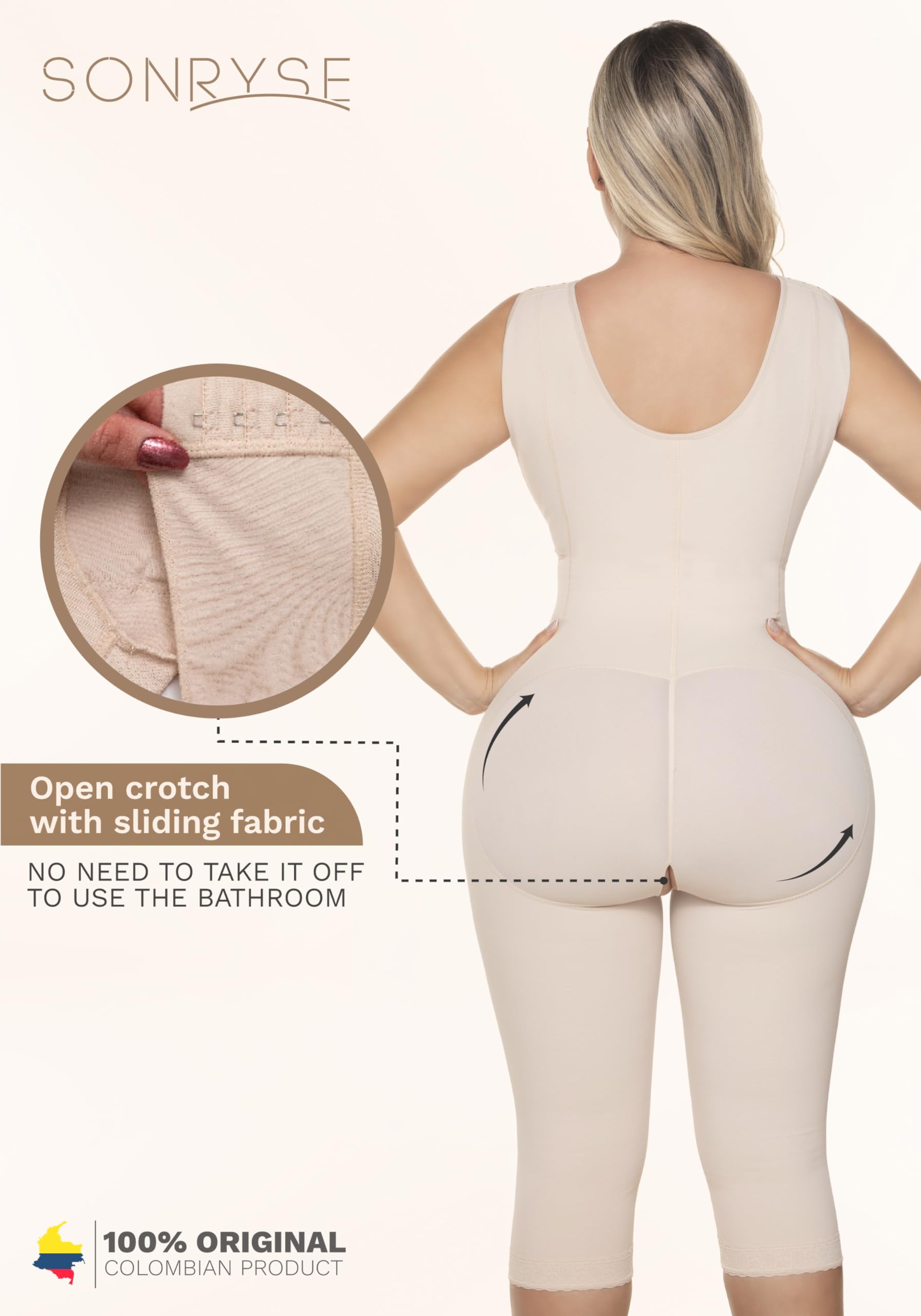 Sonryse Full Body Shaper for Women - Post Liposuction Compression Garment | Colombian Shapewear for Tummy Control & Waist Training | Perfect for Post-Surgery Recovery, Everyday Wear & Special Occasions
