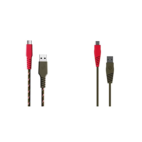 Skullcandy Line+ Braided USB-A to USB-C Charging Cable (4ft) - Durable Fast Charging Cord for Phones, Tablets & Laptops | Home, Office & Travel Use    Skullcandy S7RCC-L094 Round USB-A to USB-C Charging Cable (4ft) - Camo Design Fast Charger for Smartphones, Gaming & Work Devices | Perfect for Commuting & Outdoor Adventures
