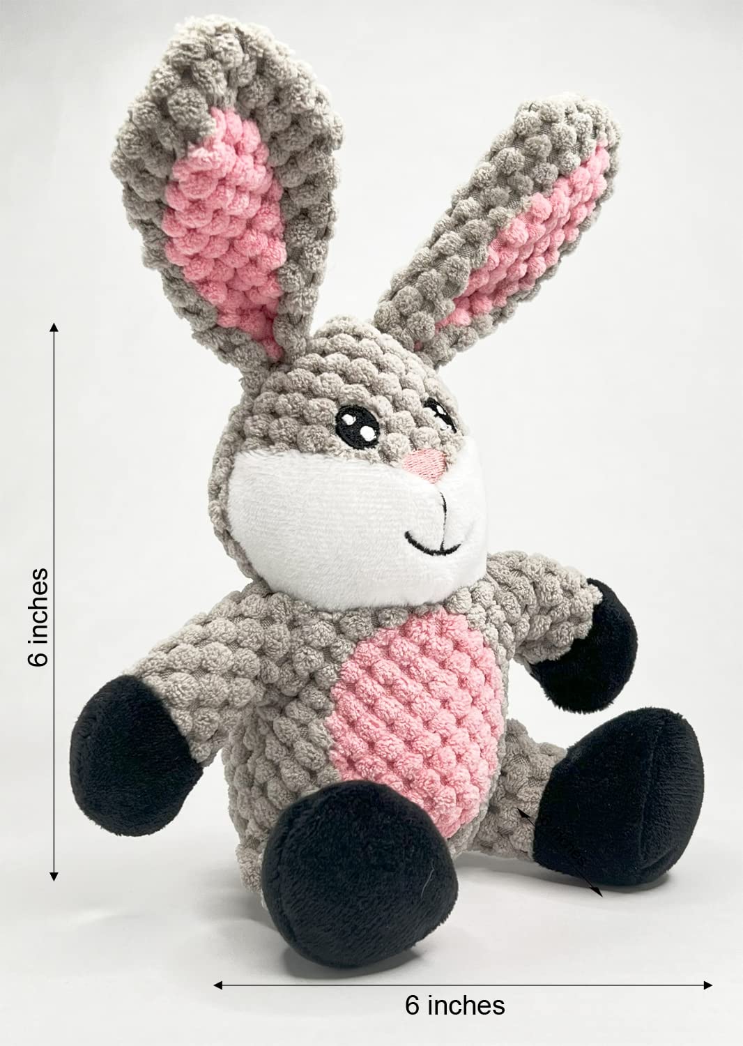 Soft Barnyard Rabbit Plush Dog Toy for Small Dogs - Cute & Durable Chew Toy for Puppies, Teething, and Playtime