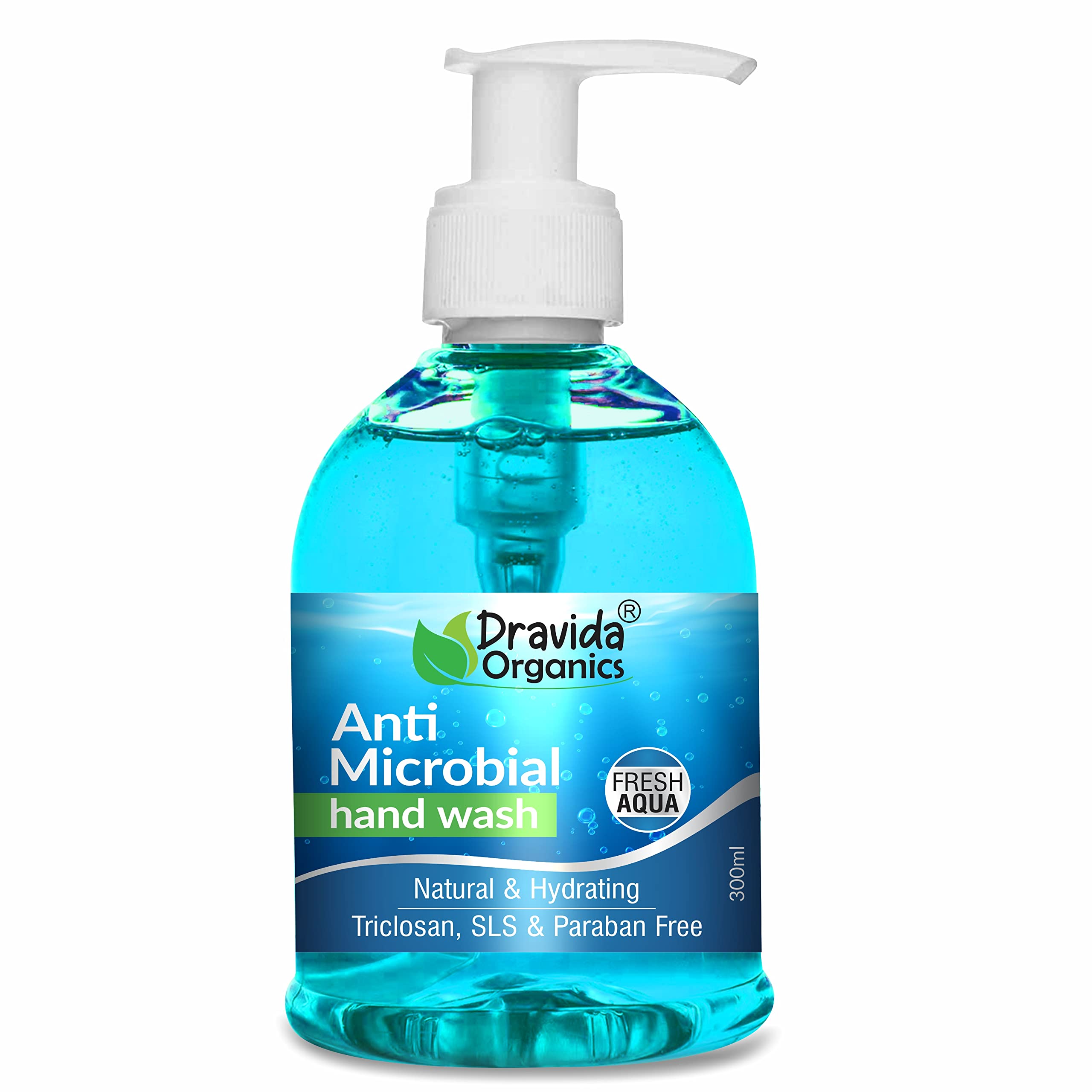 Dravida Organics Antibacterial Hand Wash - Moisturizing & Cleansing Hand Soap with Pump Dispenser (300ml) | Best Protection for Daily Use at Home, Office & Travel