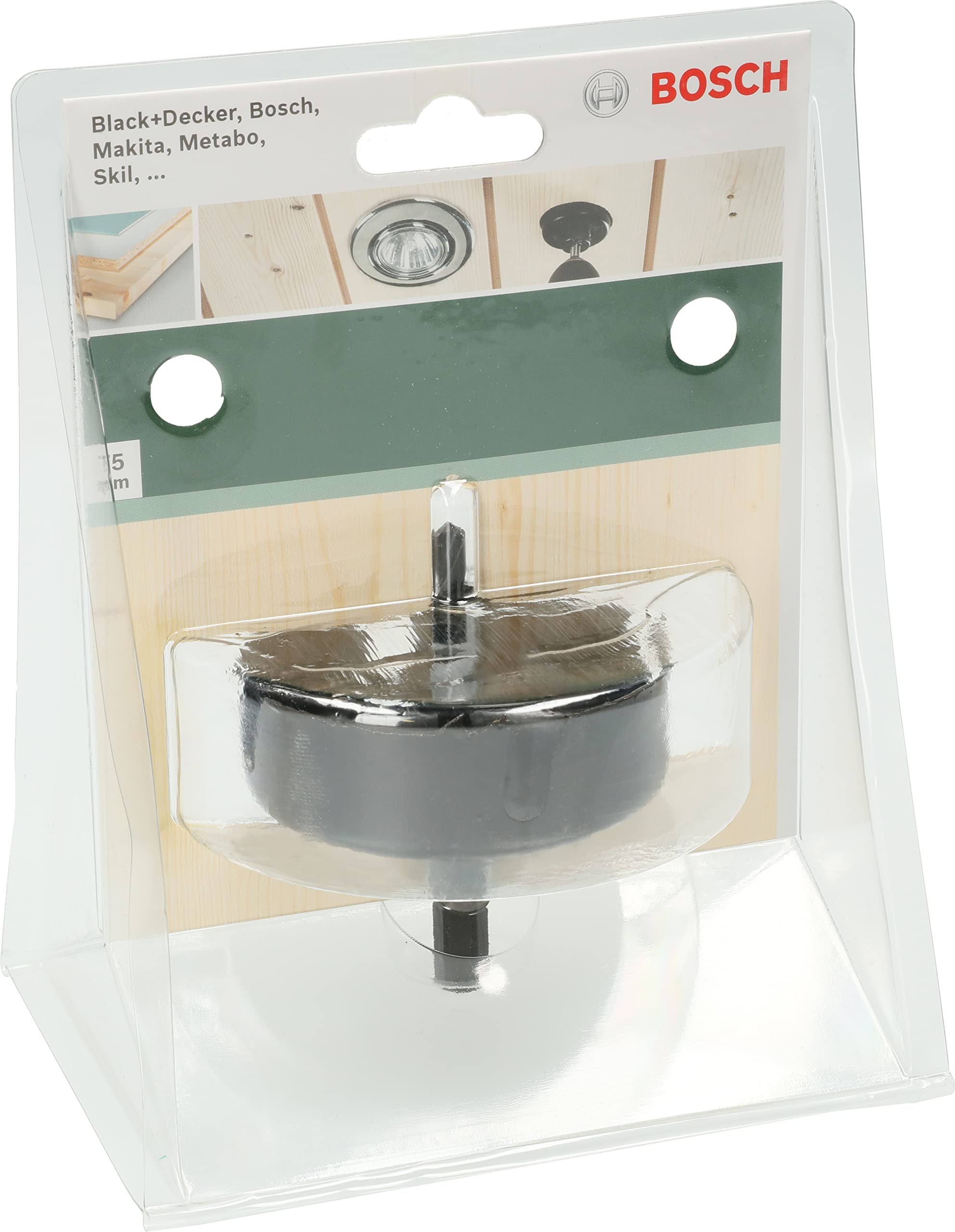Bosch 2609256D10 75mm Holesaw for Spot Lamps - Perfect for Recessed Lighting, Ceiling Fixtures & Electrical Installations