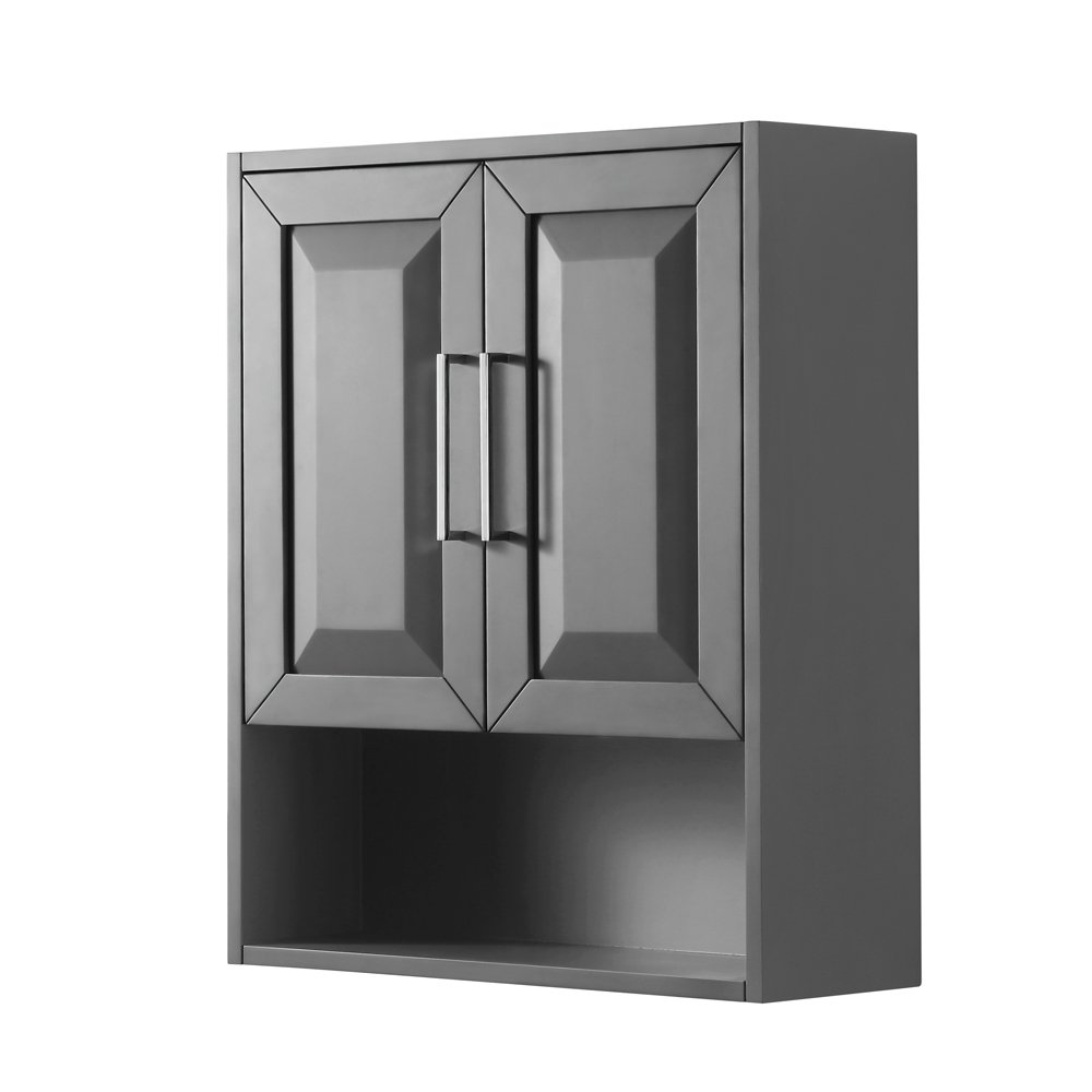 Wyndham Daria Wall Cabinet - Dark Gray for Bathroom Storage
