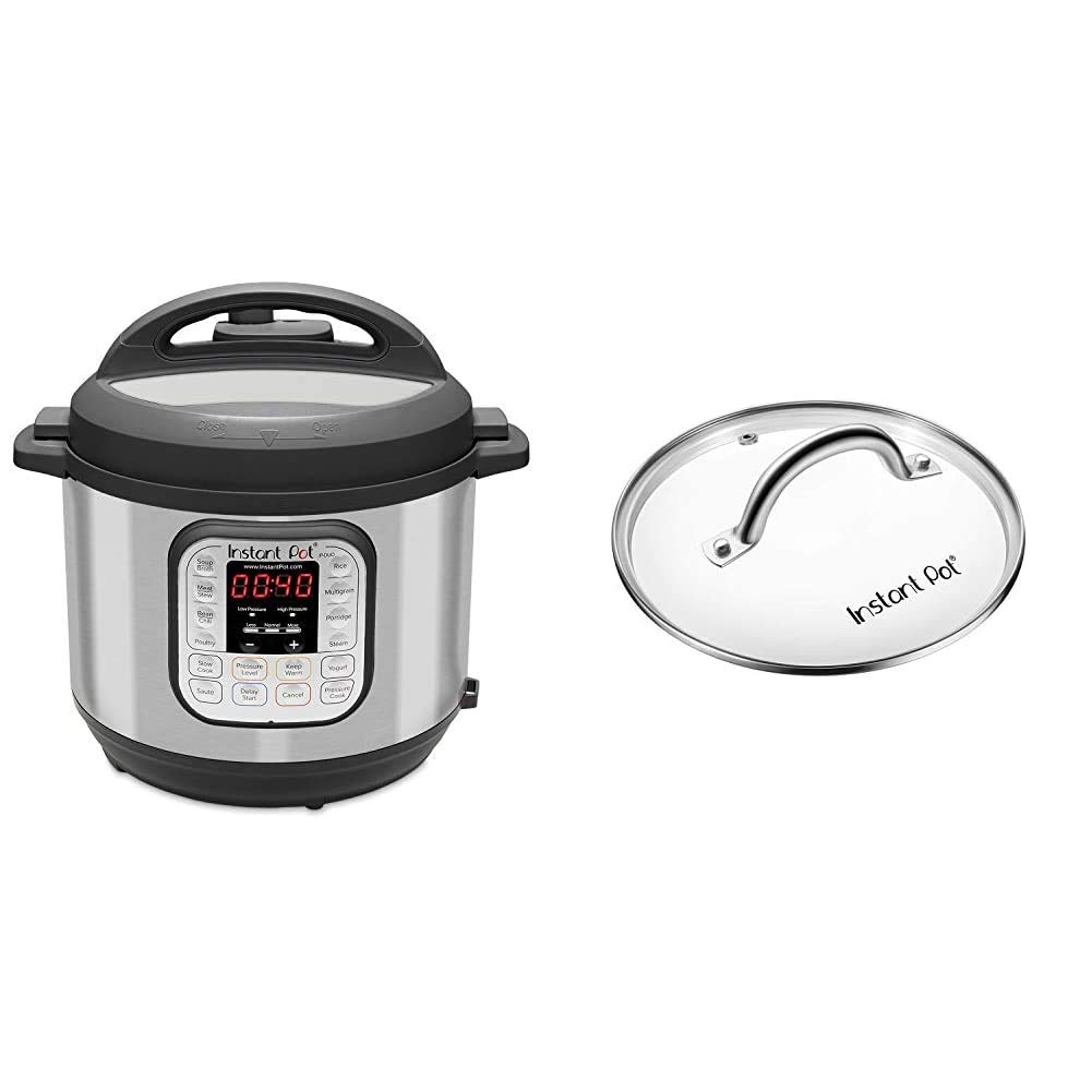 Instant Pot Duo 7-in-1 Electric Pressure Cooker 8 Quart - Multifunctional Kitchen Appliance for Cooking, Sterilizing, Slow Cooking, Rice Making, Steaming, Sautéing, Yogurt Making & Food Warming - Includes 14 One-Touch Programs & 8 Quart Glass Lid - Perfect for Family Dinners, Meal Prep & Healthy Cooking