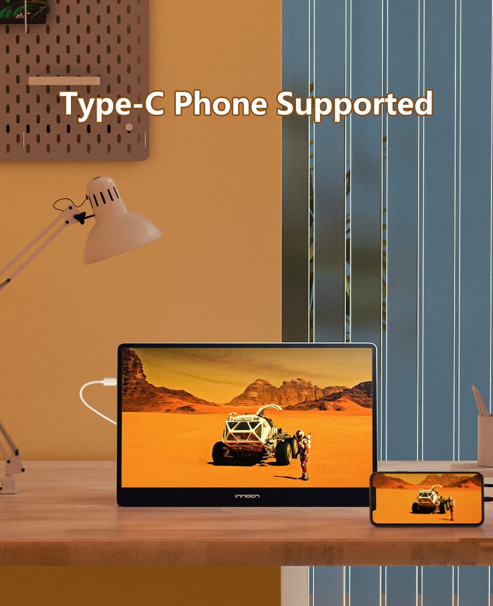 INNOCN 15.6 Inch Portable Monitor 15A1F - OLED 1080P FHD USB C HDMI Display for Laptop, Computer & Gaming | HDR, Detachable Stand, Built-in Speakers | Perfect for Work, Travel & Entertainment