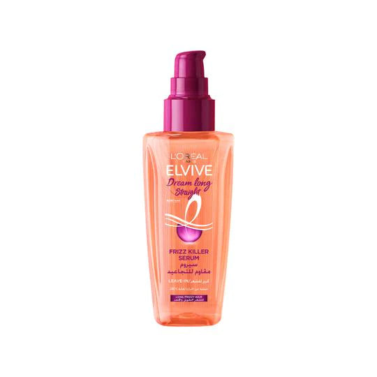 L'Oreal Elvive Dream Long Straight Frizz Killer Serum for Smooth & Shiny Hair - Perfect for Daily Styling & Heat Protection