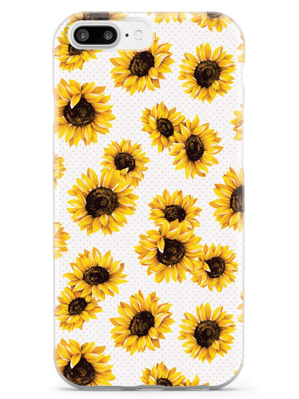 **Inspired Cases for iPhone 8 Plus - 3D Textured Protective Phone Cover with Sunflower Pattern (White) - Shockproof & Slim Design - Perfect for Daily Use, Travel & Outdoor Activities**