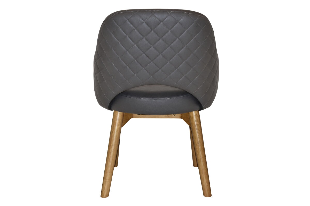 EZ Hospitality Cairo Indoor Armchair with Light Oak Timber Base - 4-Leg Modern Dining Chair for Living Room, Bedroom & Office