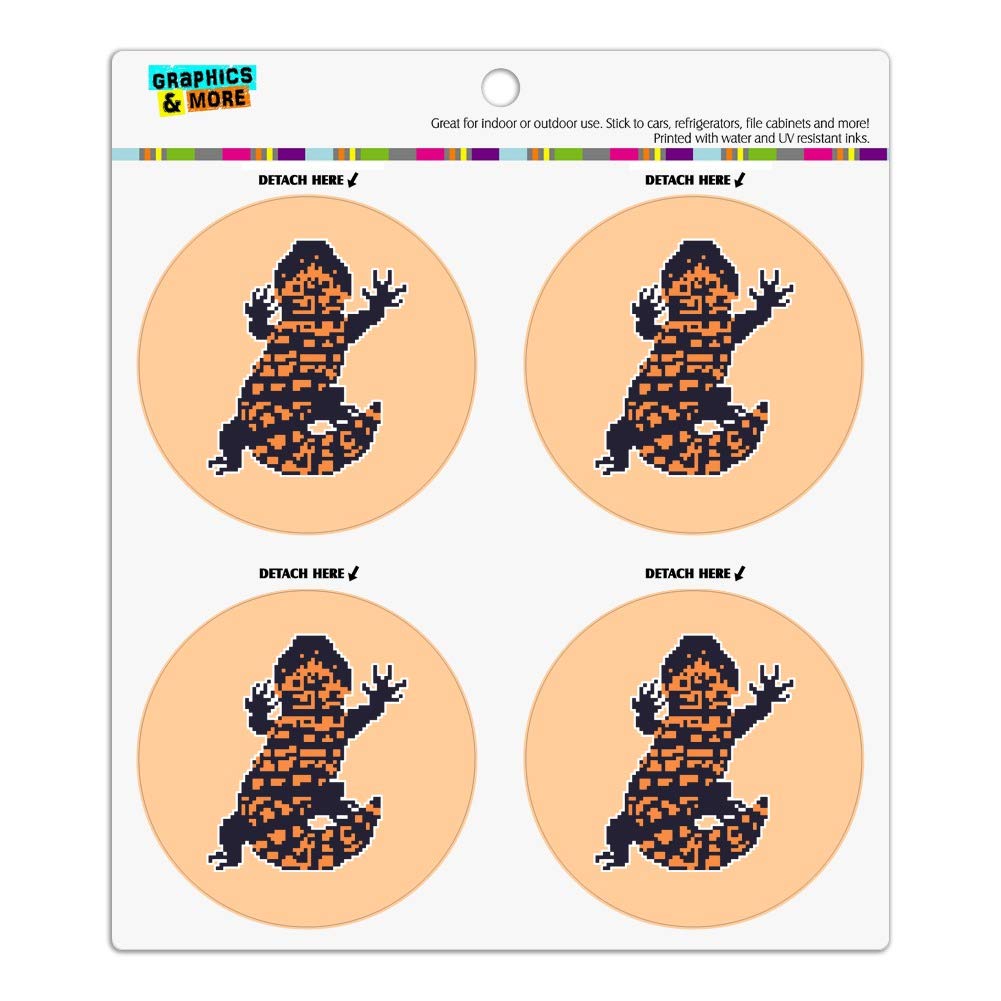 Gila Monster Pixel Lizard Refrigerator Magnets Set - 12pcs Vinyl Circle Fridge Magnets for Kitchen, Office & Dorm Decor - Fun Gecko Design for Whiteboards, Lockers & Metal Surfaces