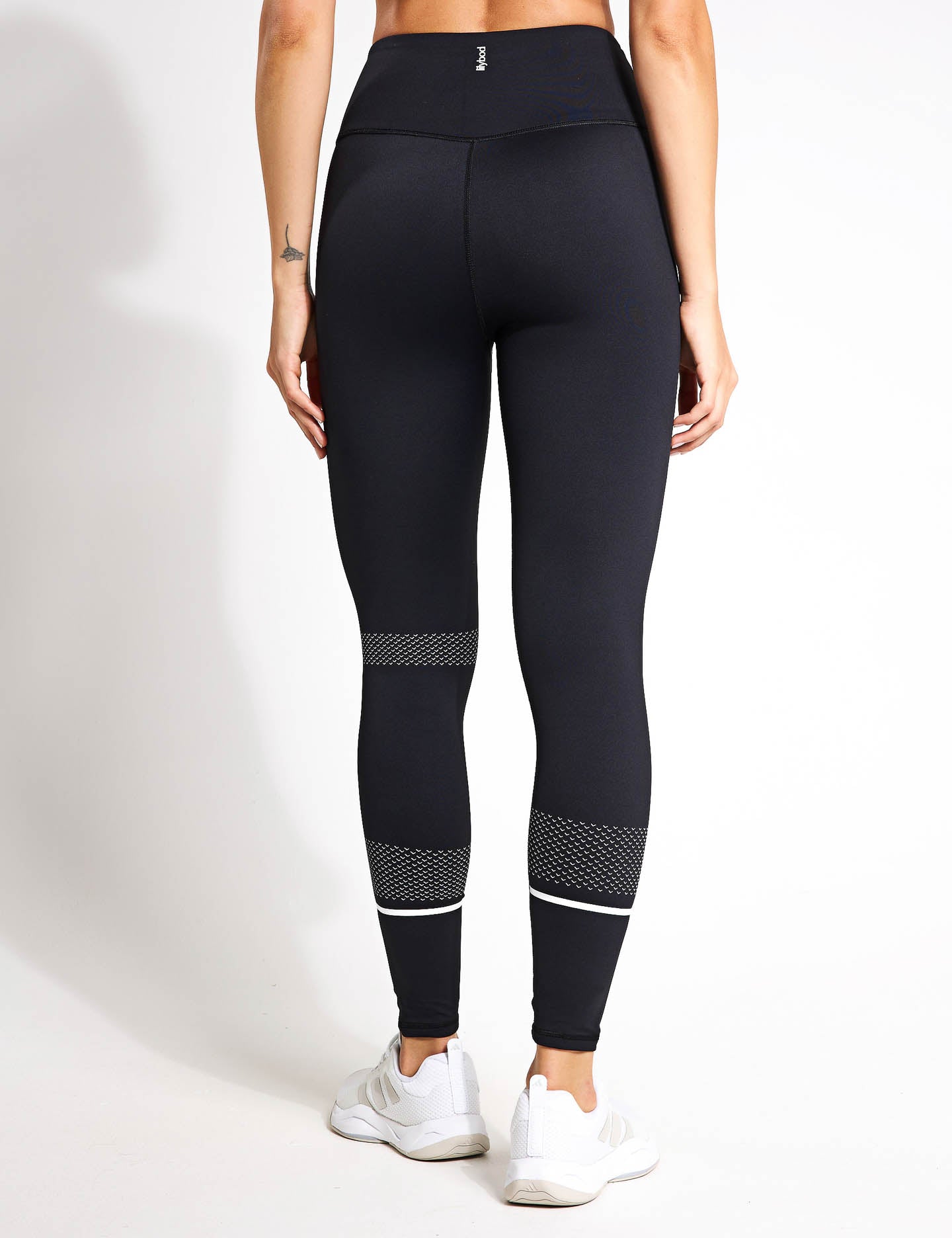 High Waist Full Length Leggings for Women - Black & White - Perfect for Yoga, Running, and Workout