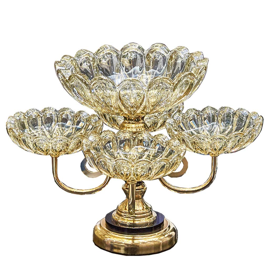 SHUUY Rotating Multi-Grid Golden Fruit Tray - Stylish Snack & Candy Serving Dish for Coffee Table, Living Room, Party, and Home Decor | Perfect for Entertaining Guests & Displaying Treats