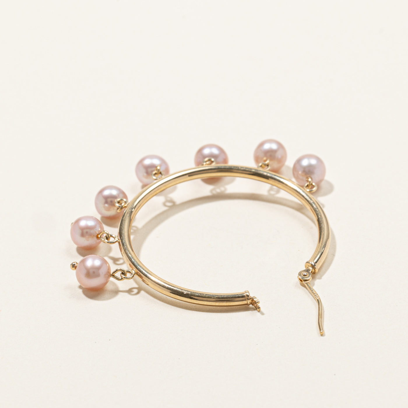 Pink Pearl Hoop Earrings for Women - Elegant 14K Gold Plated Dangle Earrings | Perfect for Weddings, Parties & Everyday Wear