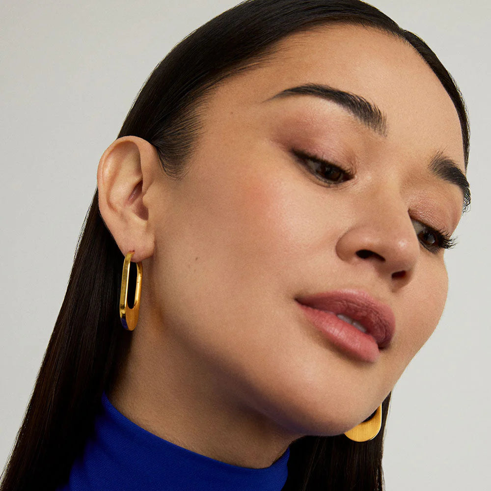 Dean Davidson Crosby Hinged Hoop Earrings for Women - 14K Gold Plated Dangle Hoops - Perfect for Everyday Wear, Parties & Gifts