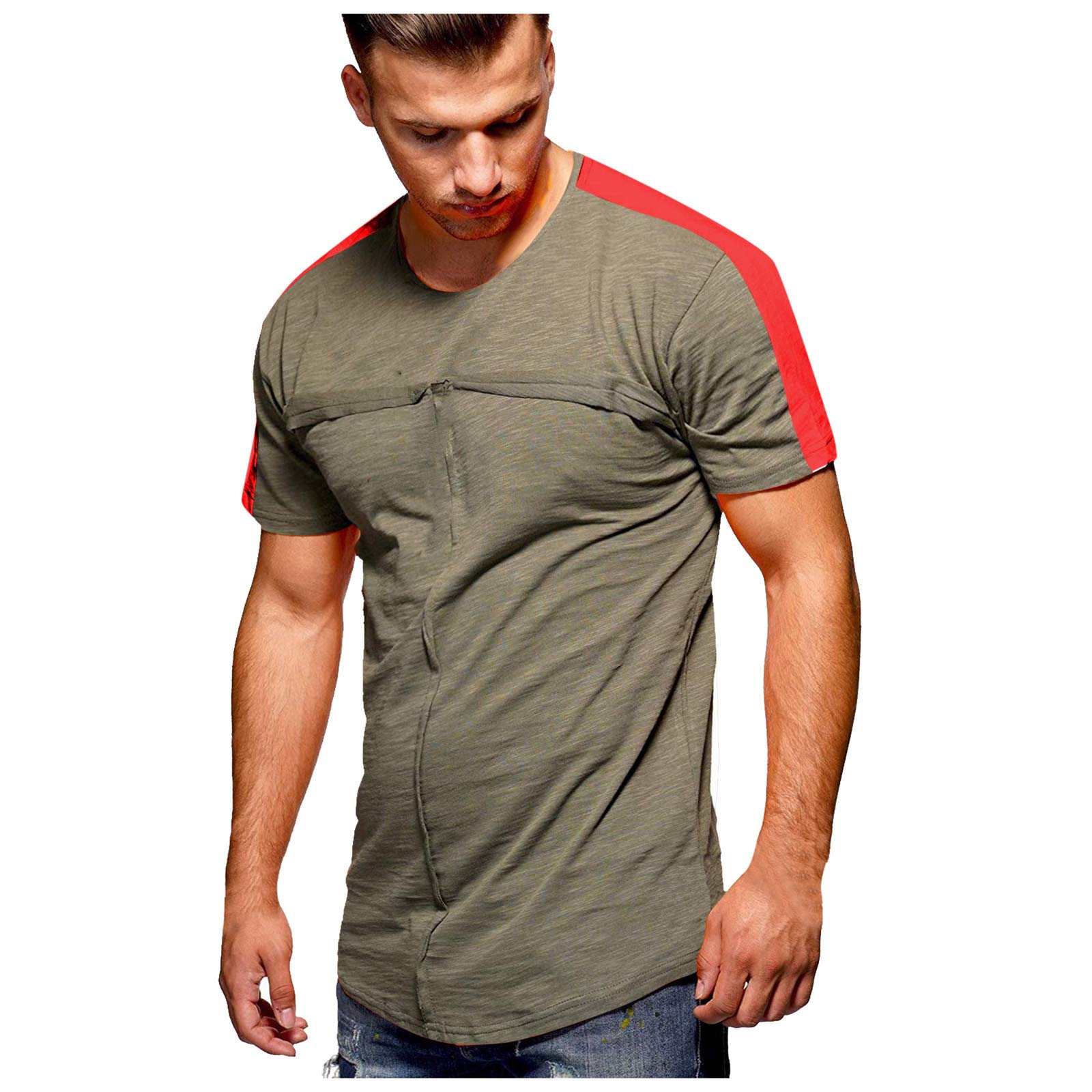 Chokovy Men's Striped Round Neck Short Sleeve Summer & Sports Suit Set - Perfect for Casual Wear, Gym Workouts, and Outdoor Activities