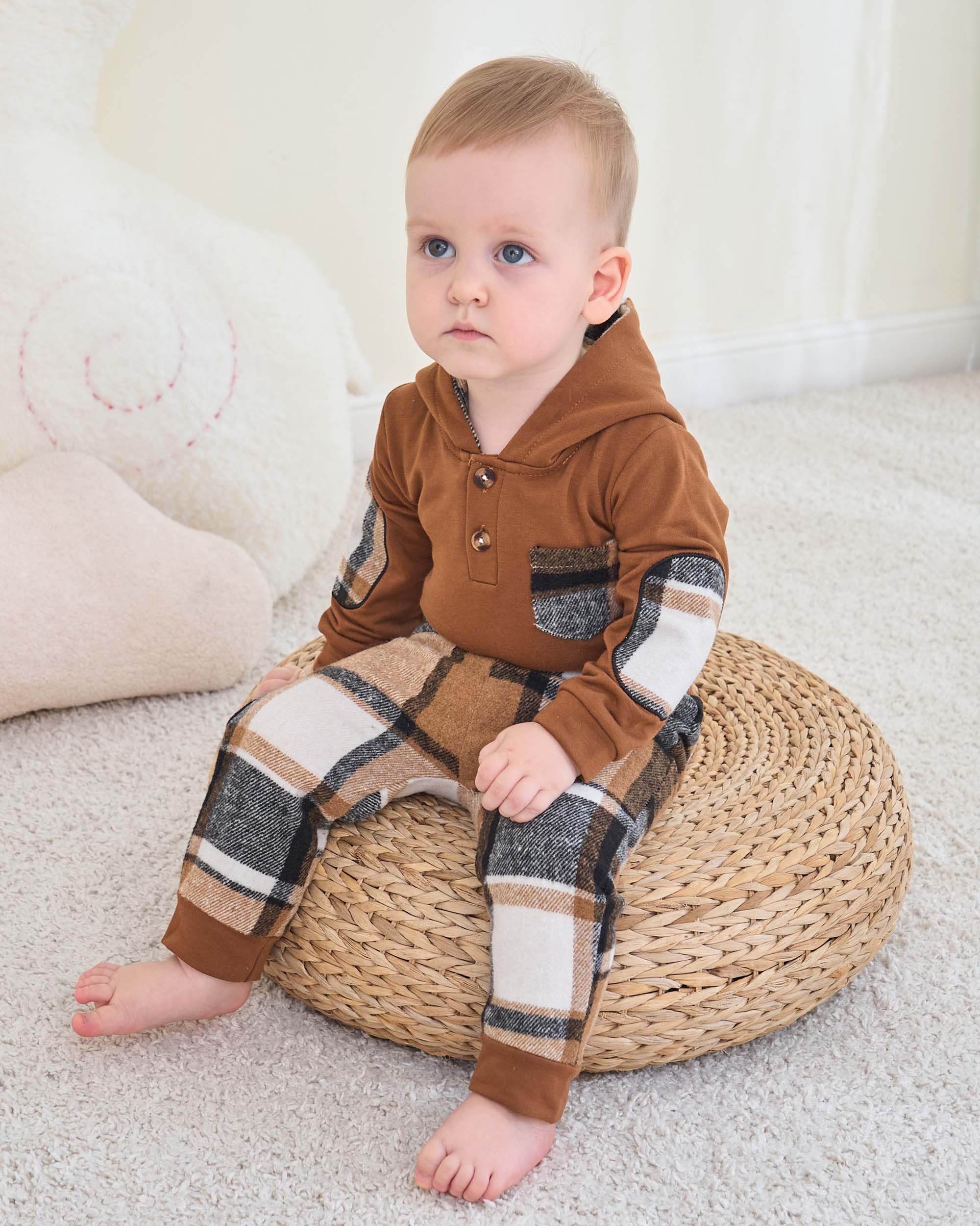 Renotemy Newborn Baby Boy Clothes - Soft Infant Hoodie Romper Outfits for Fall & Winter (0-3-6-9-12-18 Months) | Cozy Baby Boy Clothes for Playdates, Family Photos & Everyday Wear