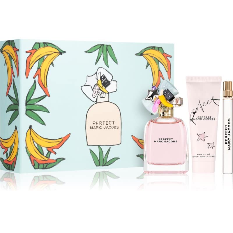 Marc Jacobs Perfect 3-Piece Eau De Parfum Gift Set for Women - Floral Fragrance Perfume Collection with Travel Size - Ideal for Birthday, Anniversary & Valentine's Day Gifts