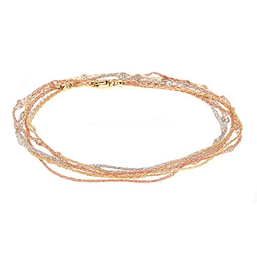 3-Tone Plated: 14K Gold & Rhodium Plated Sterling Silver