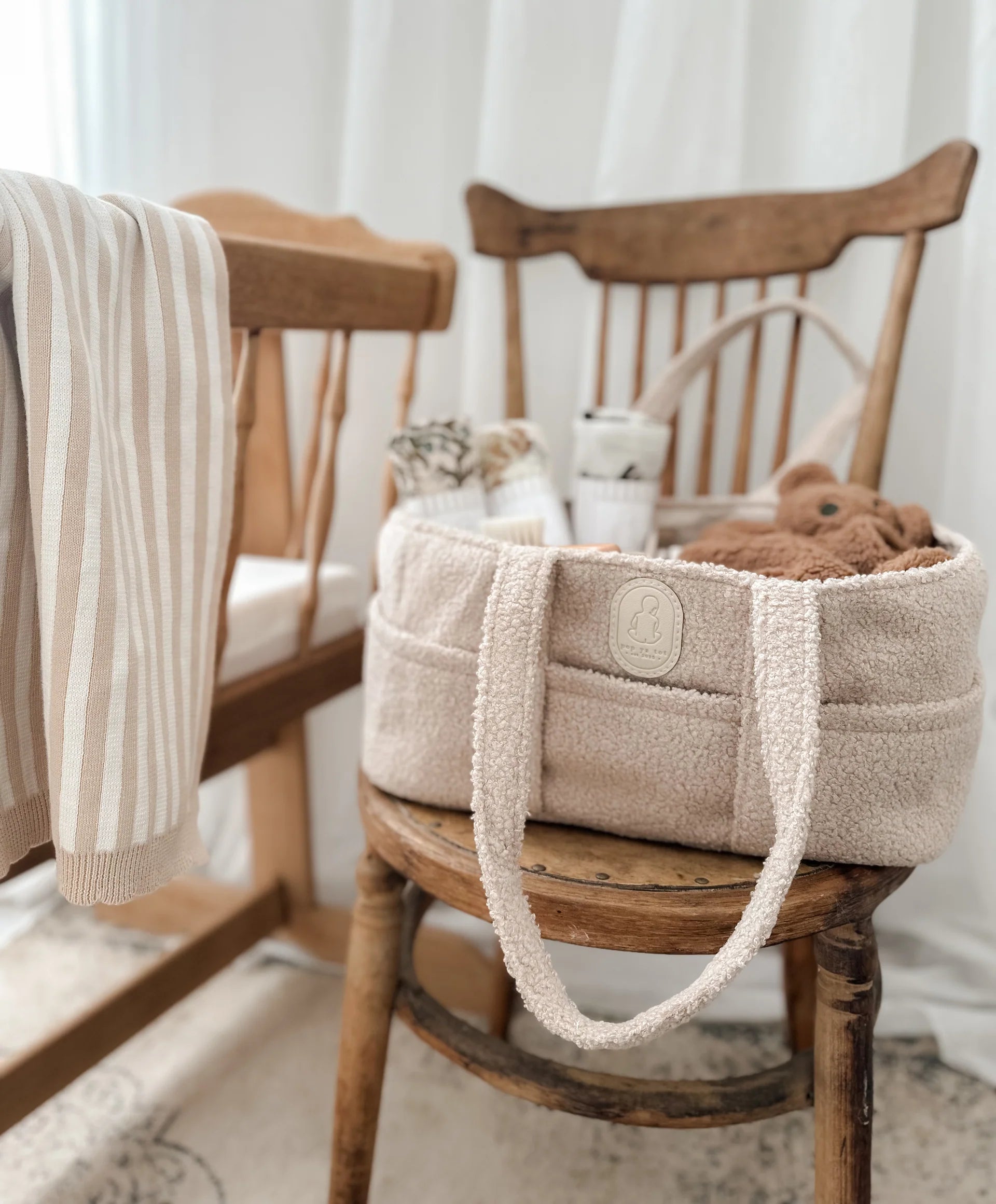 Pop Ya Tot Teddy Diaper Bag - Stylish & Spacious Baby Essentials Organizer for On-the-Go Parents | Perfect for Travel, Daycare & Shopping Trips