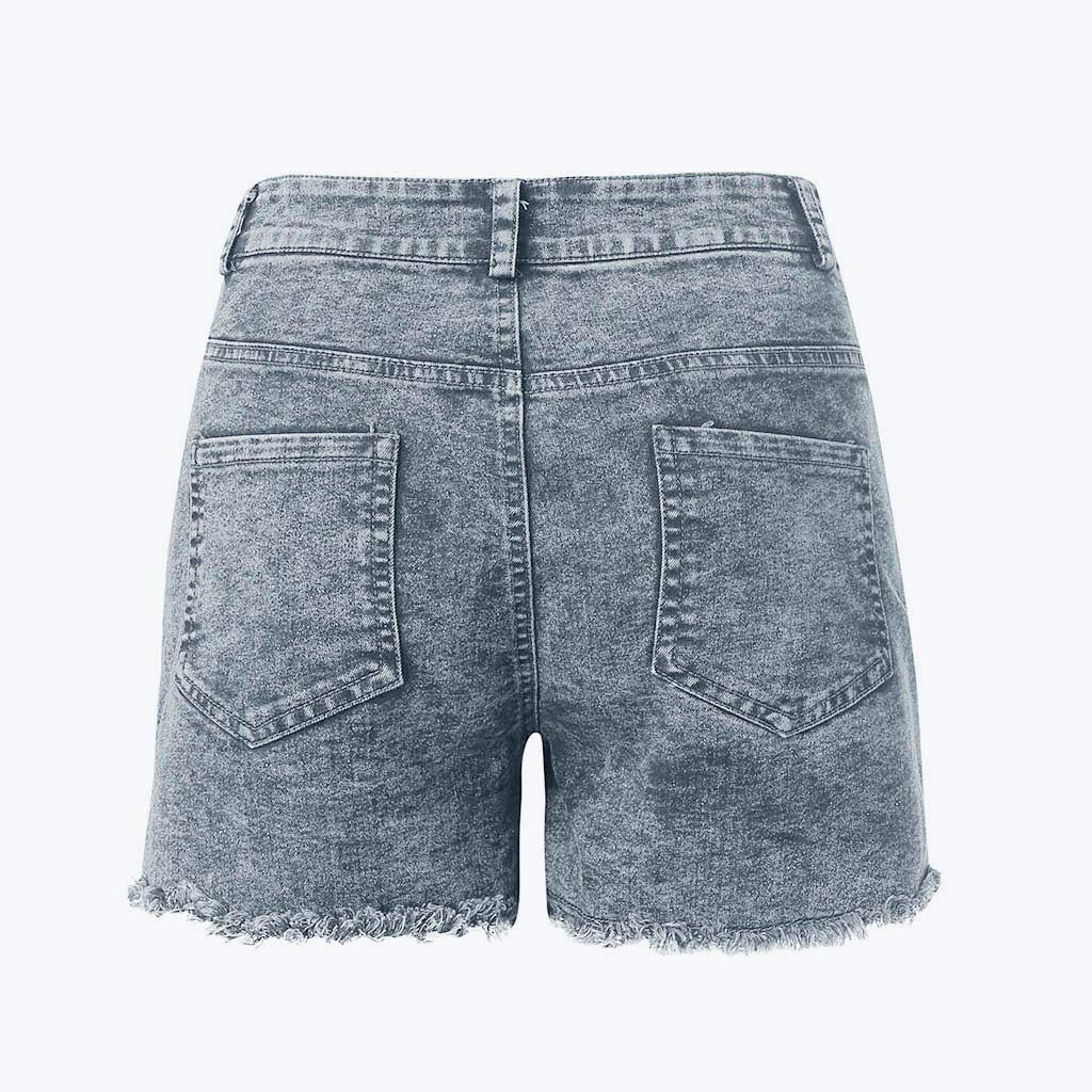 Women's High Waisted Distressed Denim Shorts - Stretch Slim Fit Ripped Jean Shorts for Summer | Casual Wear, Beach Outfits, Street Style