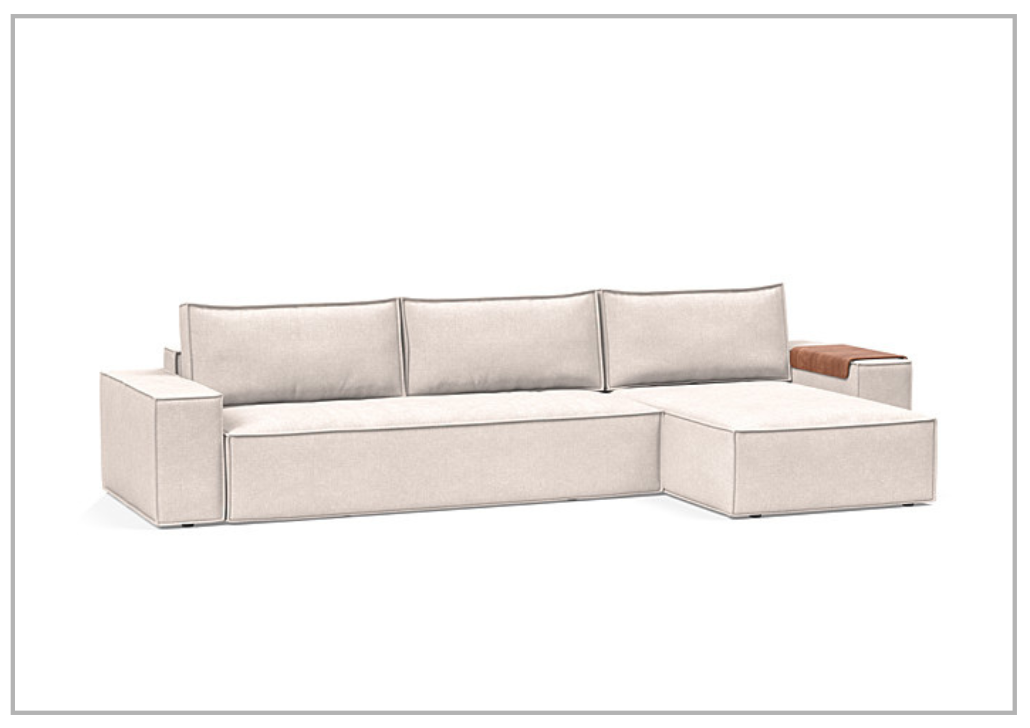 Innovation Living Newilla Fabric L-Shaped Sectional Sleeper Sofa - Convertible Sofa Bed for Small Spaces, Modern Living Room Furniture with Storage, Perfect for Apartments, Guest Rooms & Home Offices