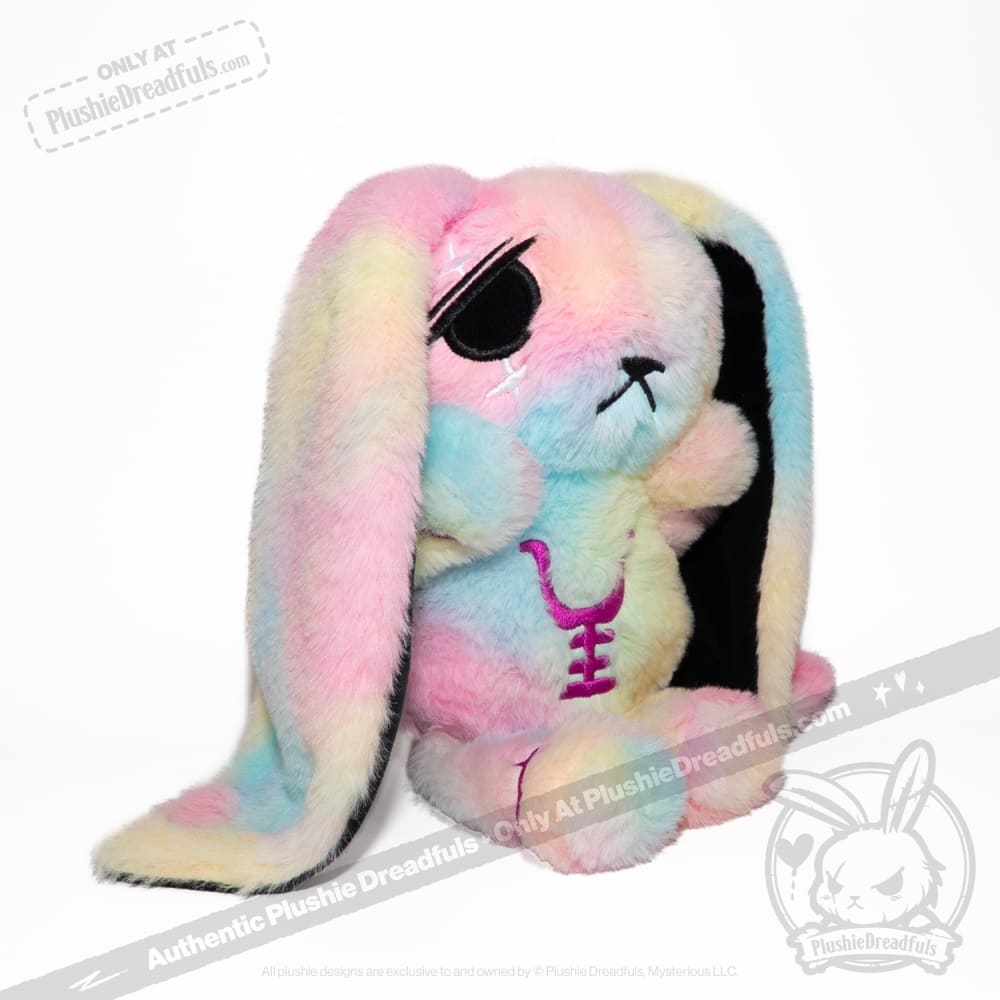 Plushie Dreadfuls Anxiety Rabbit Tie Dye Limited Edition Stuffed Animal - Soft Plush Toy for Stress Relief, Anxiety Comfort & Emotional Support