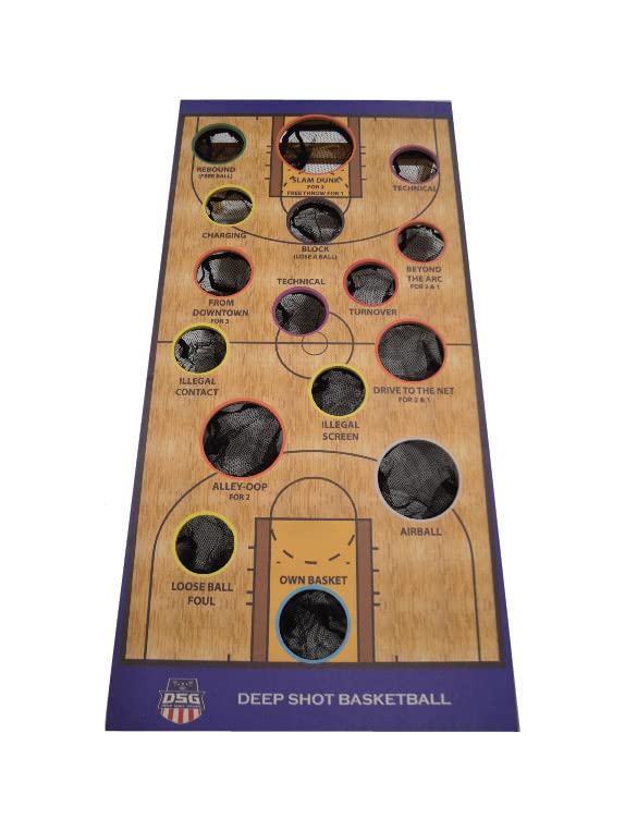 DEEP SHOT Games 2-in-1 Outdoor Sports Set - Baseball & Basketball Bean Bag Toss Game for Backyard, Picnic, and Tailgate Party Fun - Perfect for Kids and Adults Family Outdoor Activities