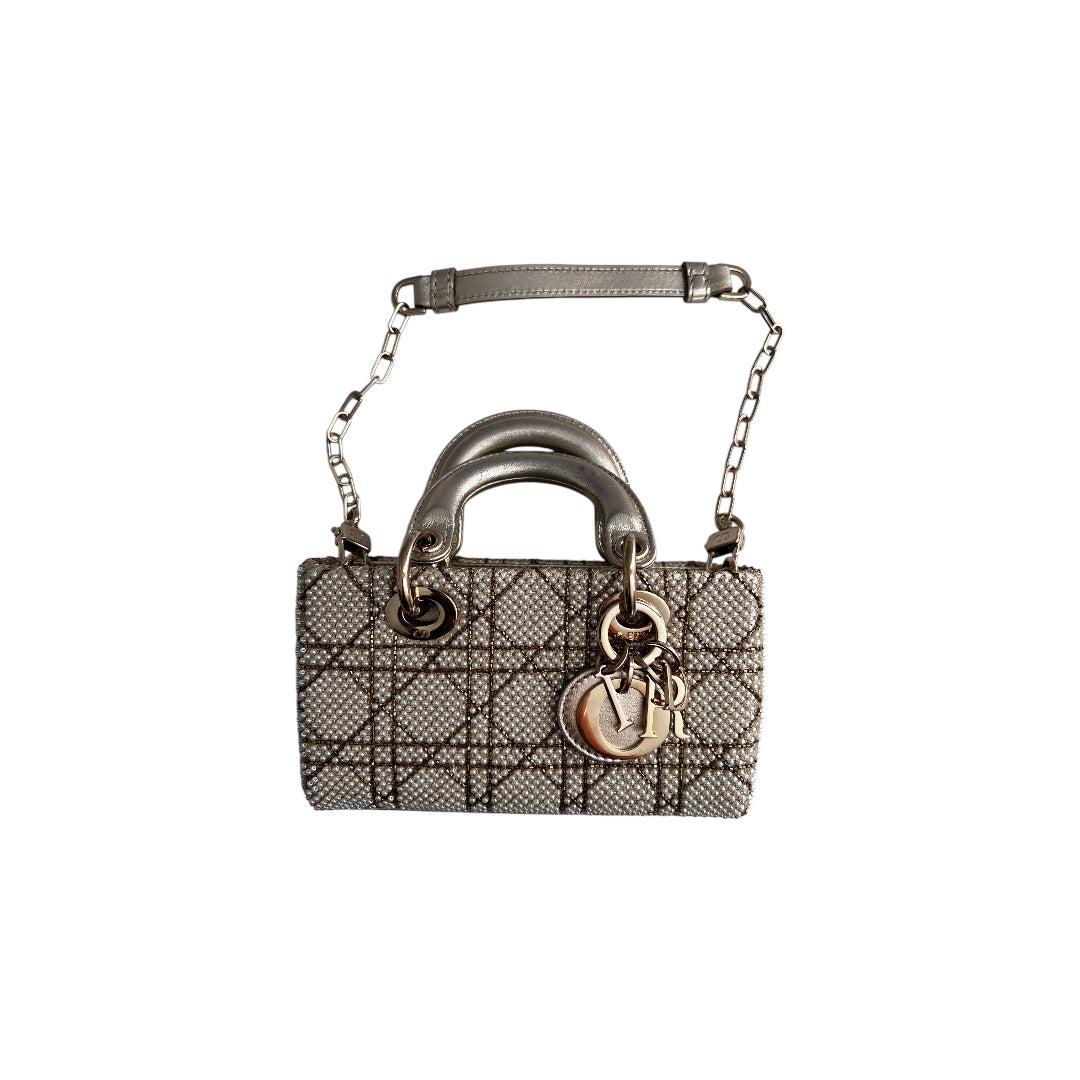 Dior Micro Lady D Joy Bag with Pearls - Elegant Crossbody Purse for Women | Perfect for Parties, Weddings & Special Occasions