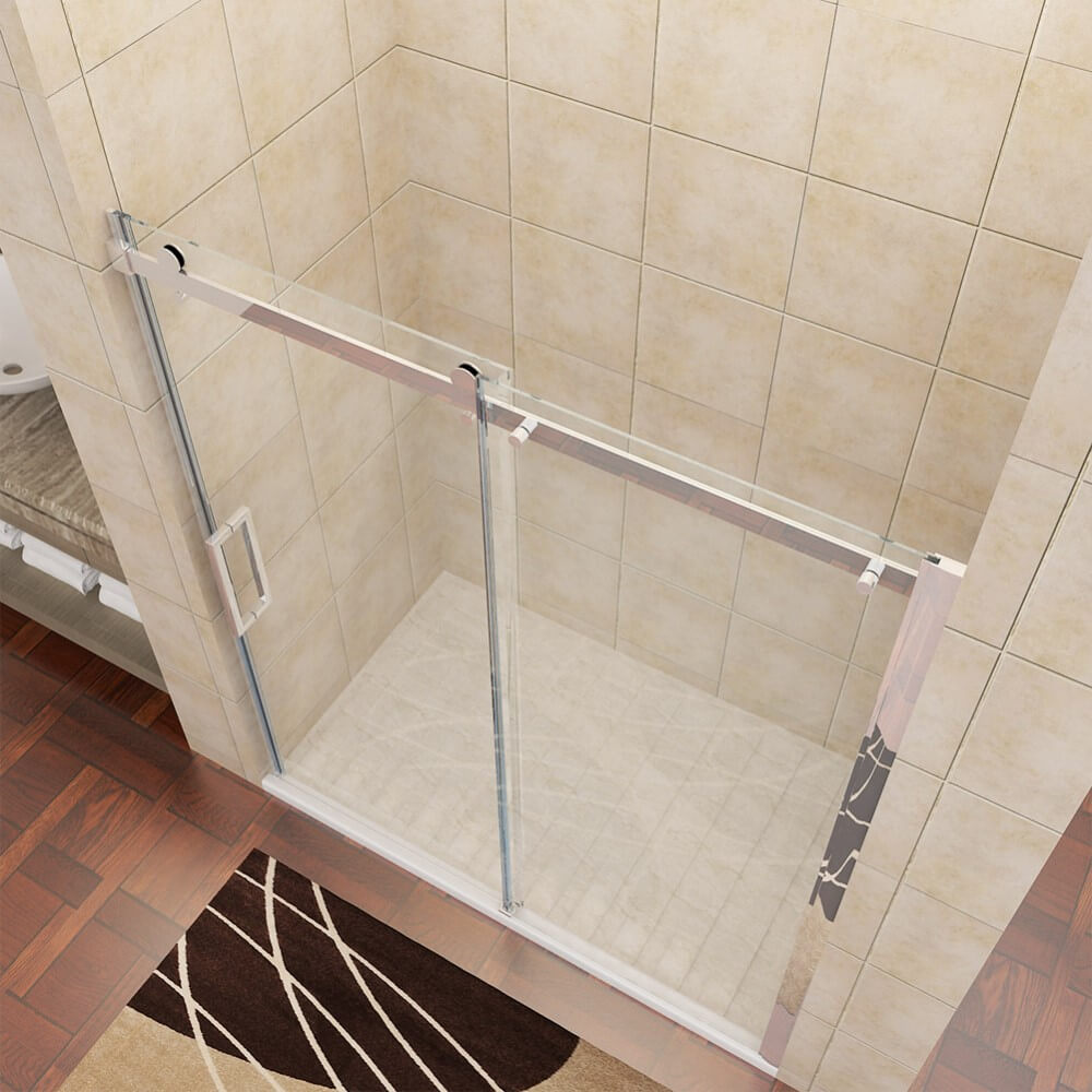 Frameless Sliding Shower Door - Adjustable Elegant Glass Enclosure for Modern Bathrooms | Perfect for Spa-Like Showers and Space-Saving Bathroom Designs