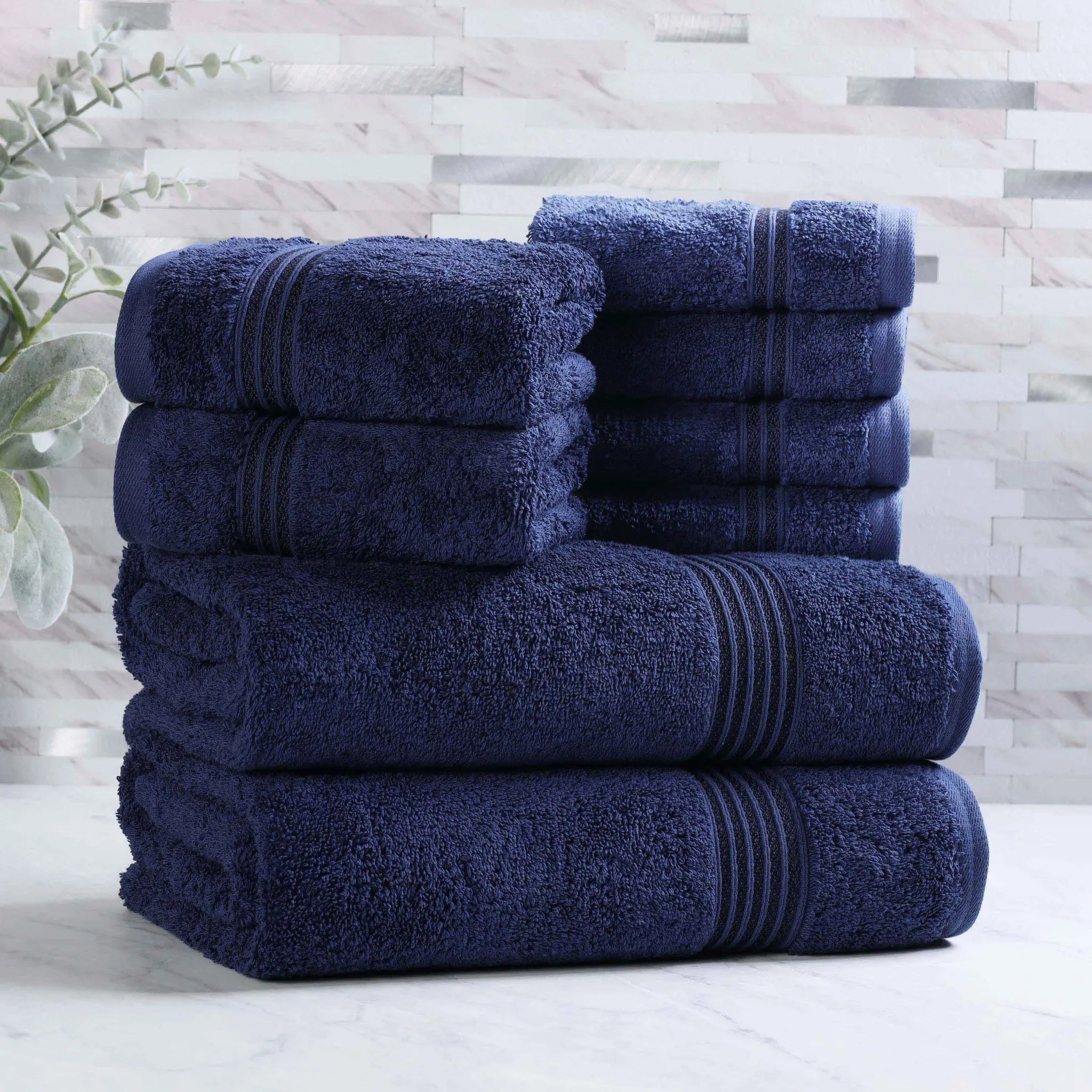 Premium Heritage Egyptian Cotton Plush Heavyweight 8-Piece Bath Towel Set - Ultra Soft & Absorbent for Spa, Luxury Hotel & Home Bathroom Use