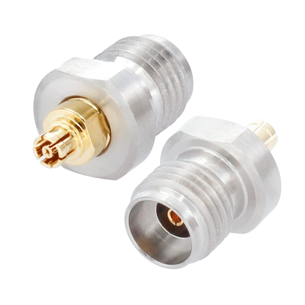 Precision 2.92mm Female to SMPM Female RF Microwave Adapter - DC to 40GHz, 50 Ohm, Stainless Steel - Perfect for Test Equipment & High-Frequency Applications