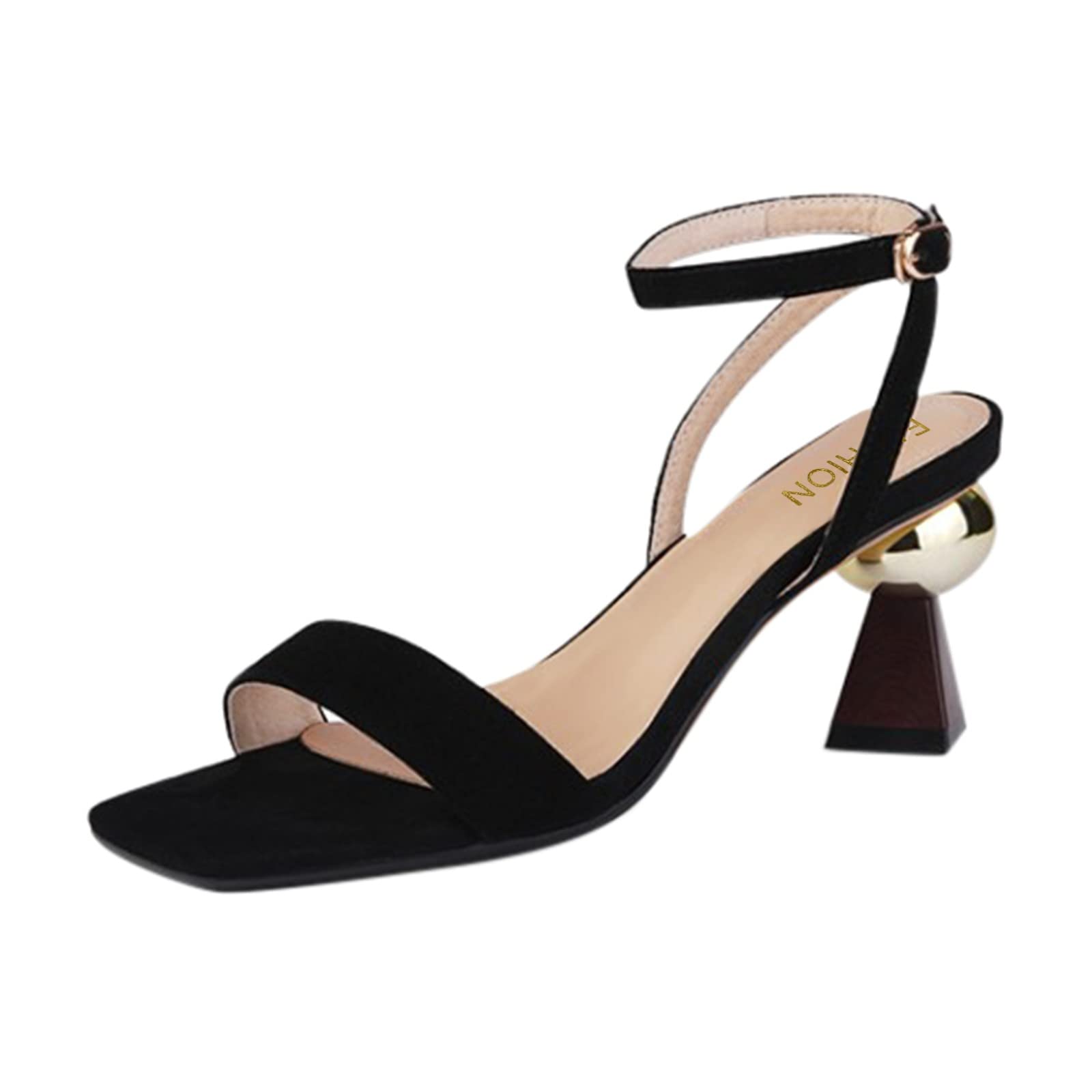 Women's Chunky High Heel Sandals - Open Toe Retro Roman Style Summer Fashion Shoes Size 10 | Perfect for Yoga, Beach, and Casual Outings